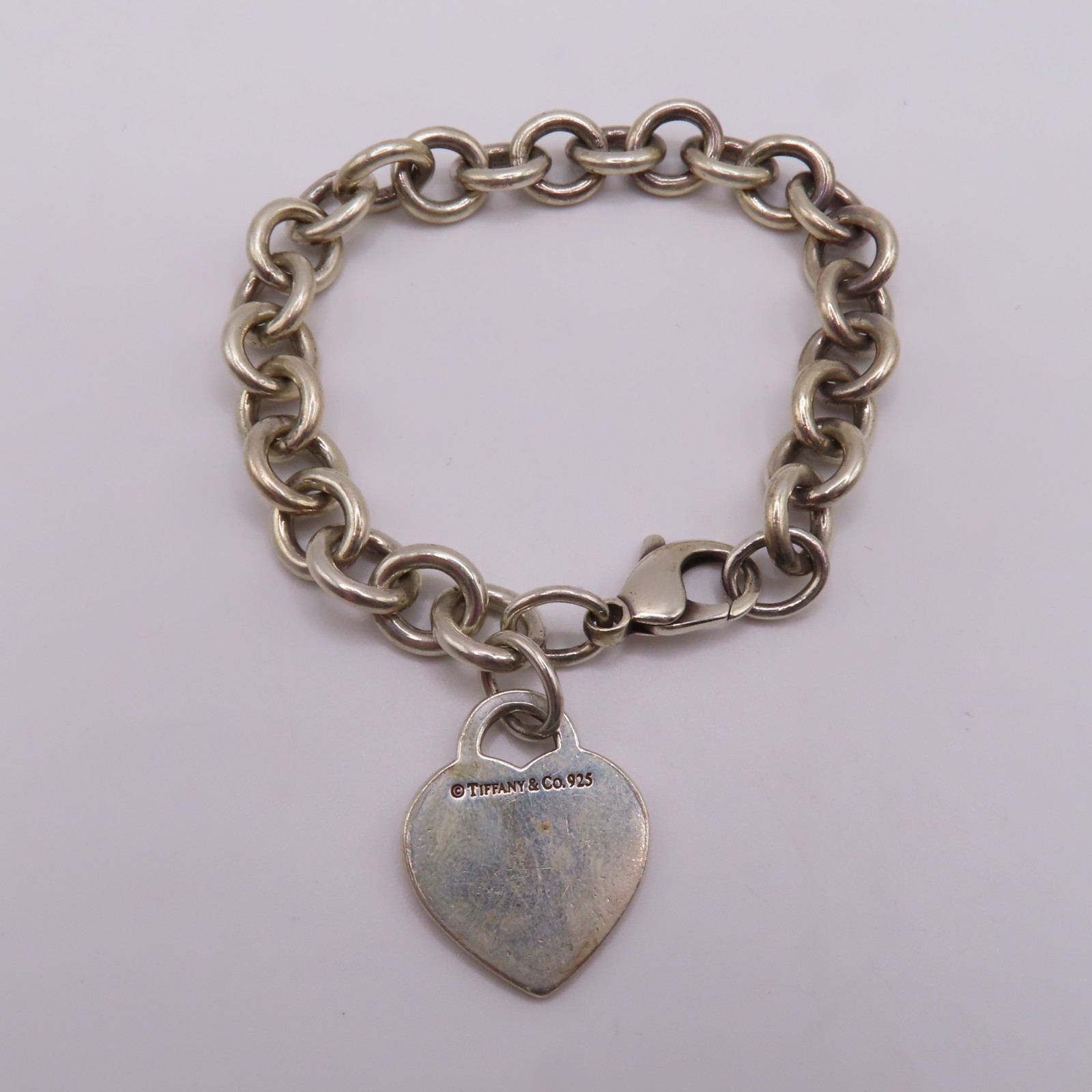 Tiffany & Co. Sterling Silver 925 Return to Tiffany Heart Tag Bracelet 7″ 35.4g