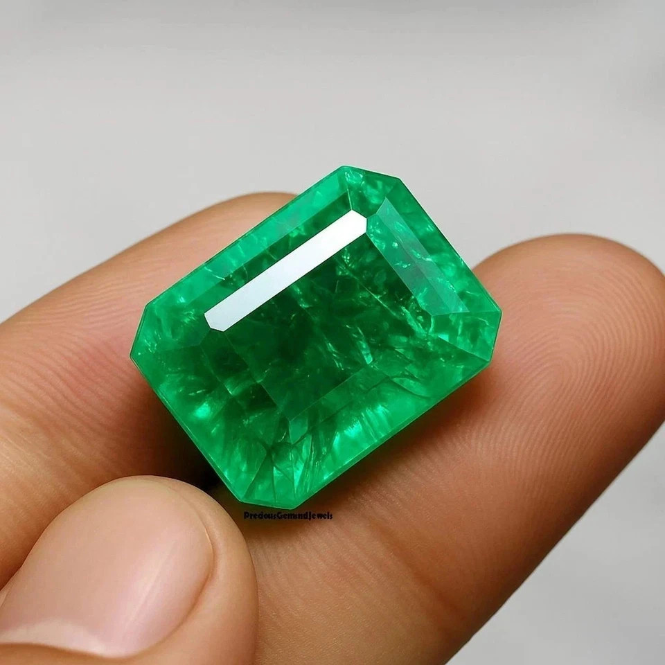 Colombian Green Emerald 8.00 Ct Natural Emerald Cut Loose Gemstone Certified