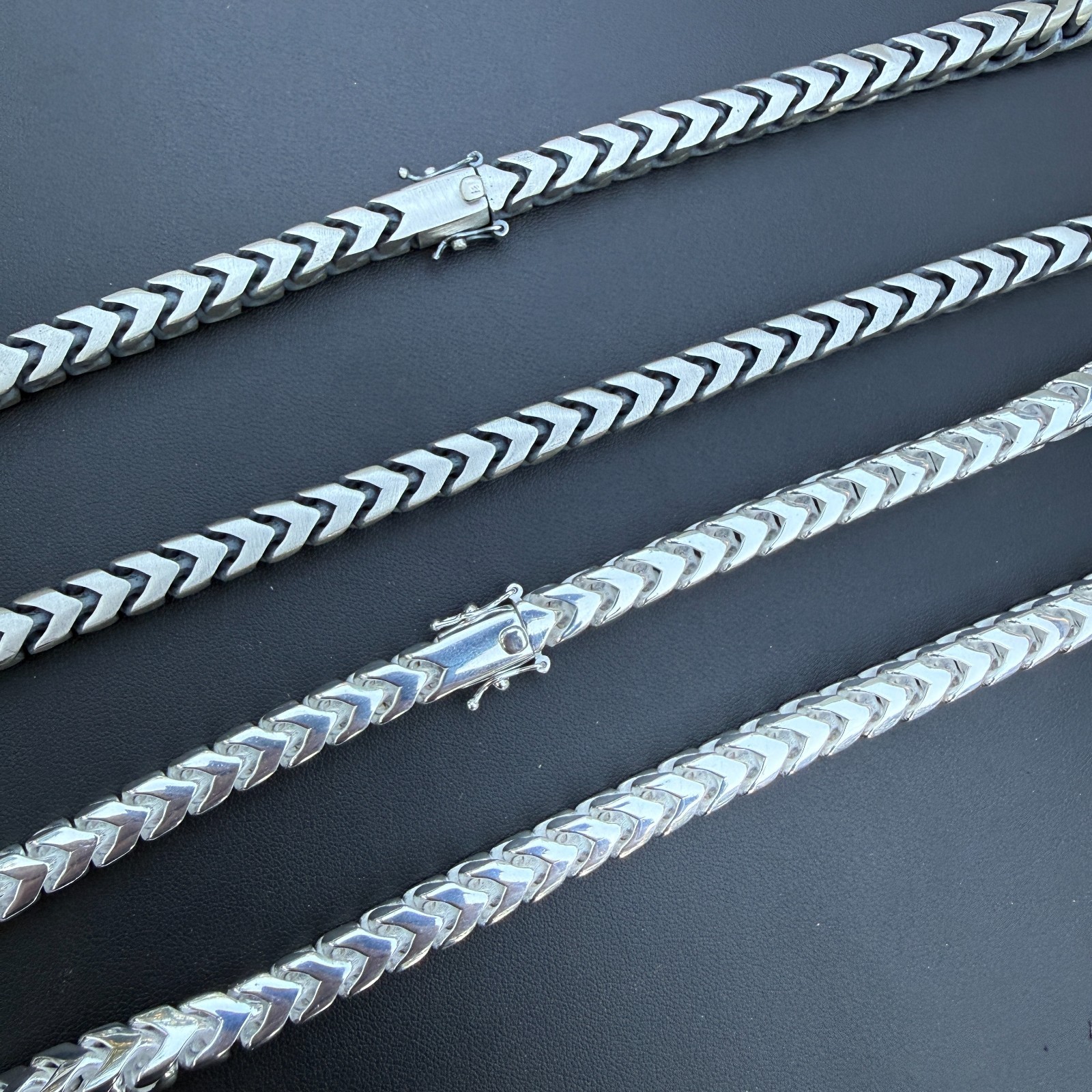 8mm Box Franco Chain Necklace – Solid 925 Sterling Silver Or Oxidized Rhodium