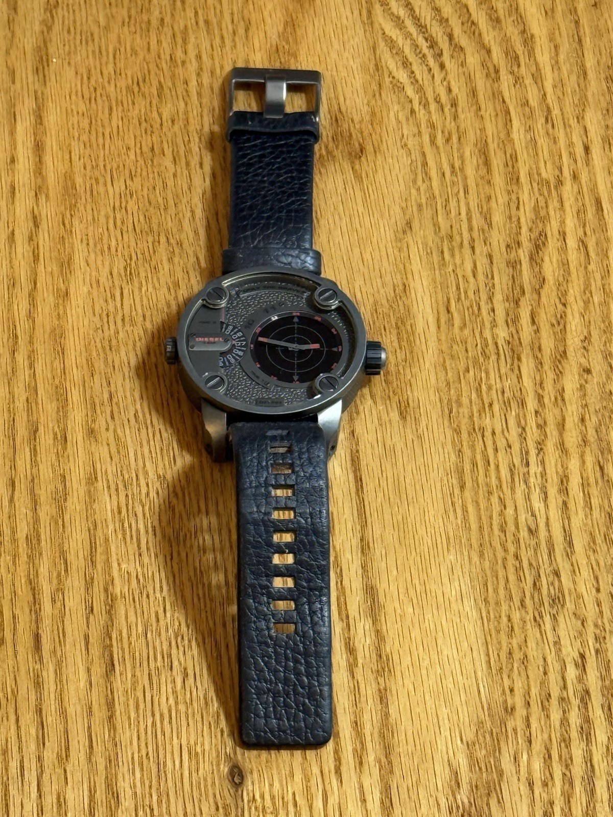 Diesel DZ7293 Black Four Movement Black Leather Band Watch