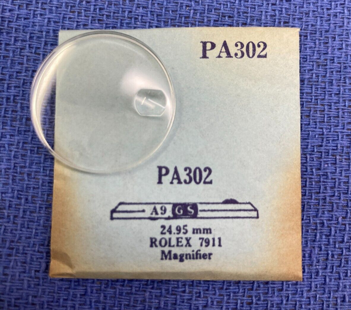 NOS Rolex 7911 24.95 mm Watch Crystal w/magnifier. PA302 A9 GS