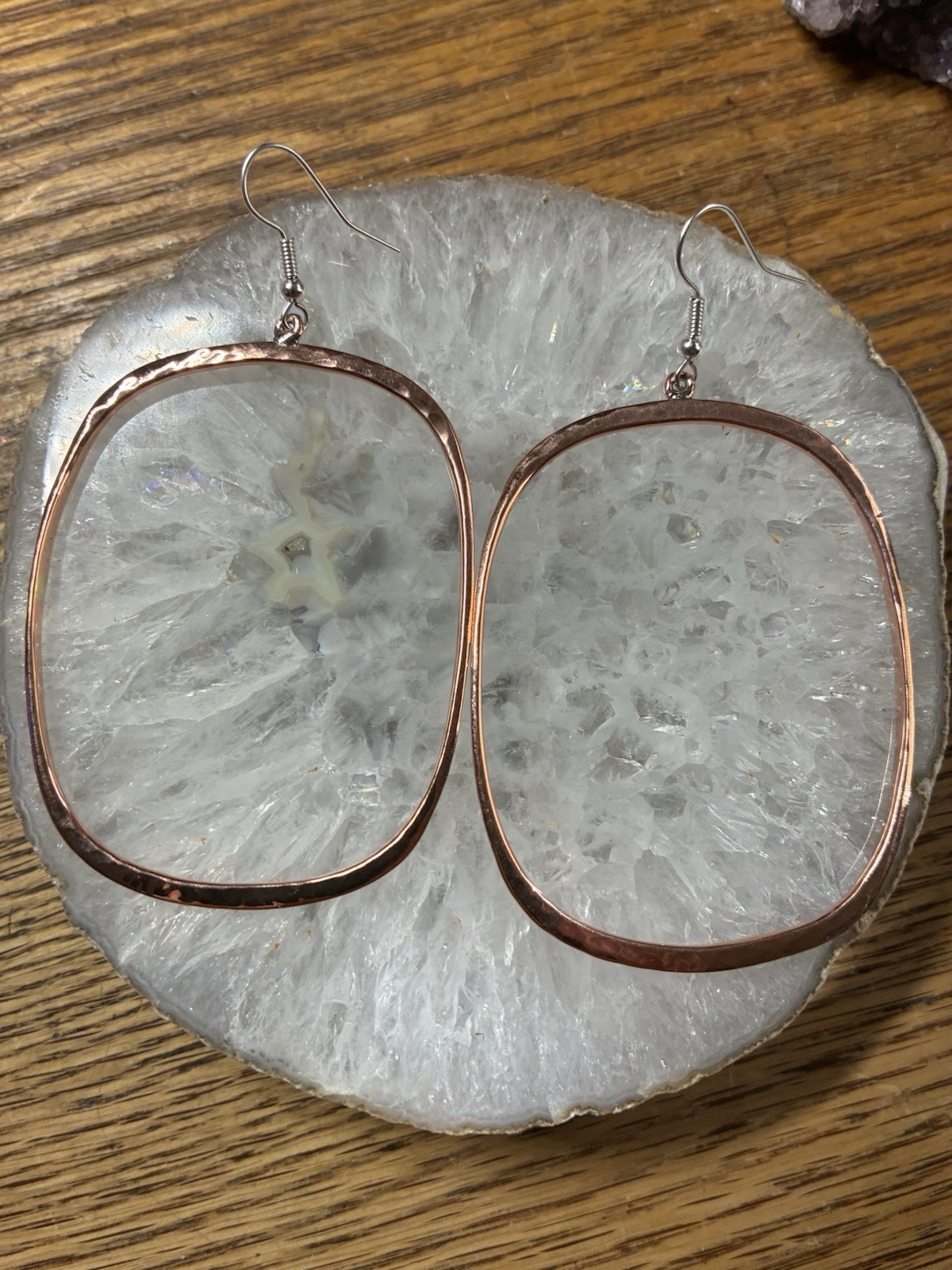 Solid Copper Hoop Earrings CE896 – 2 1/2 Inches Long X 1 3/4 Inches Wide.
