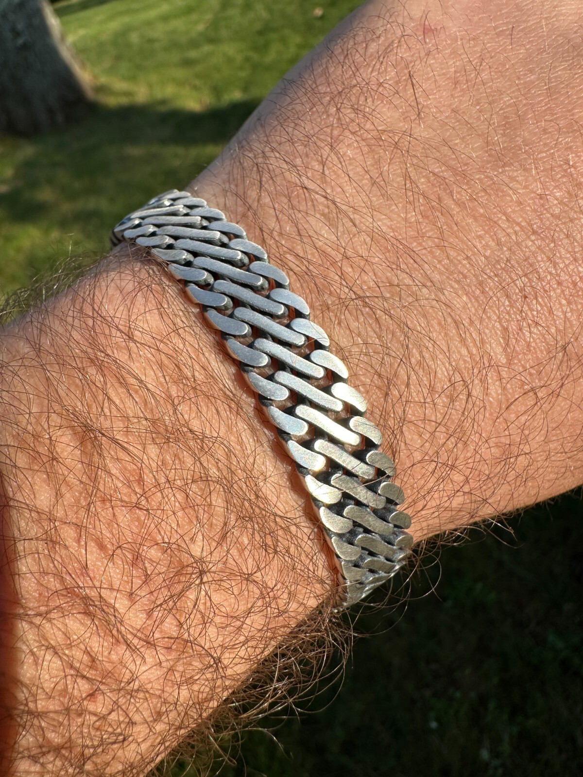 Custom Double Miami Cuban Figure Eight Link Bracelet 12mm Wide Real 925 Silver