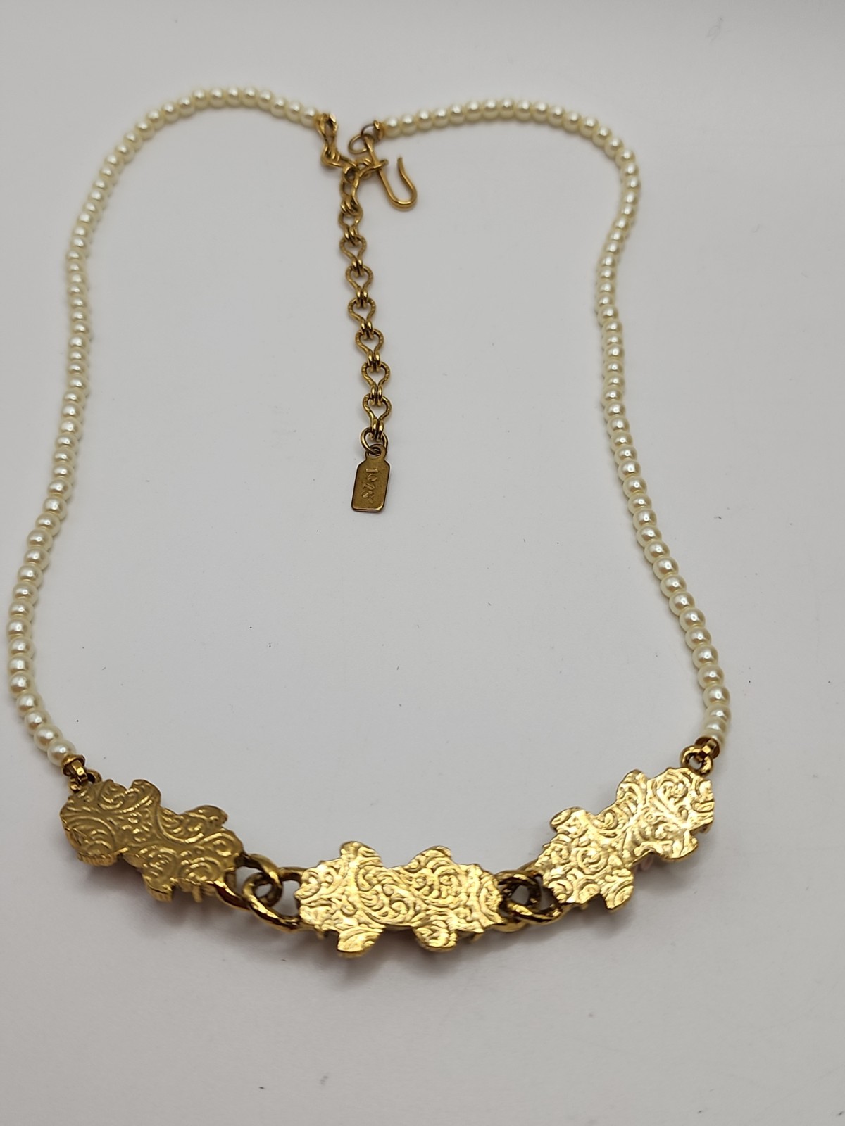 1928 Vintage Porcelain Rose Pearl Choker Necklace Earrings Set Victorian Revival