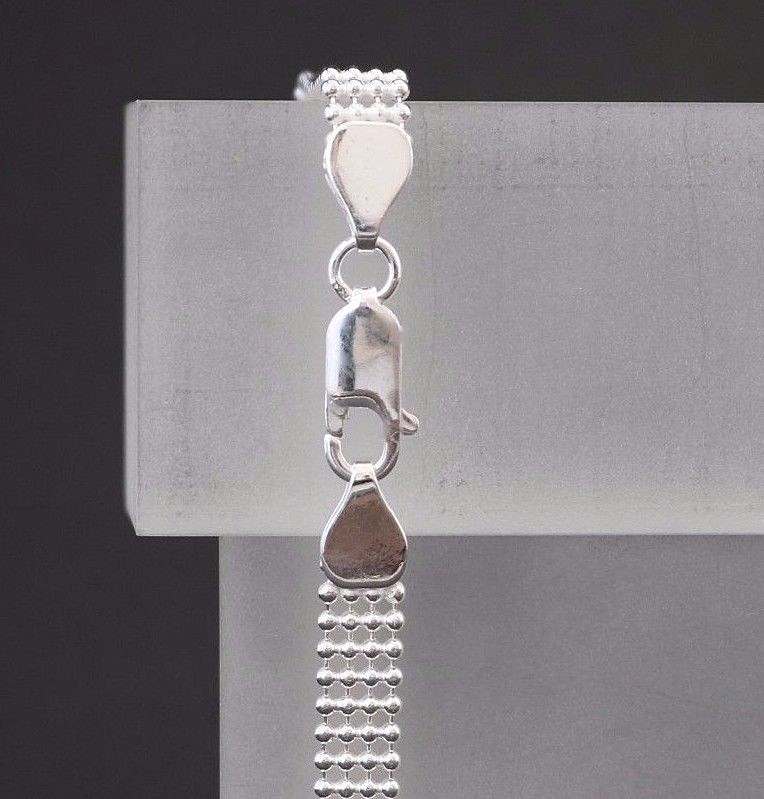 Silver Bracelet Ball Chain Multi Row 925 Sterling Silver Ball 4 Row | Ø 6 mm