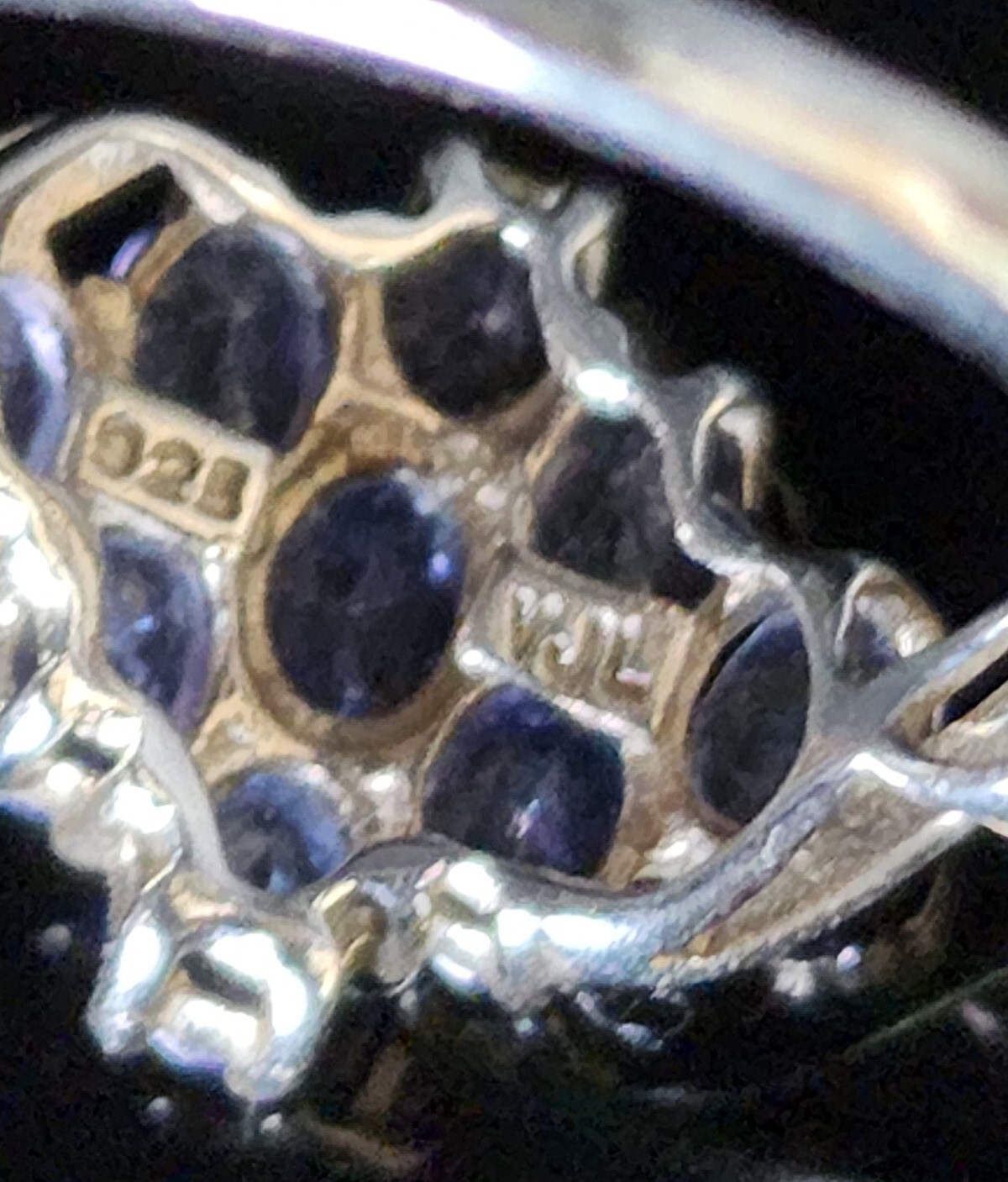 Vintage Sterling Silver Faceted Purple-Lavander Fluorite Ring Size 5.75
