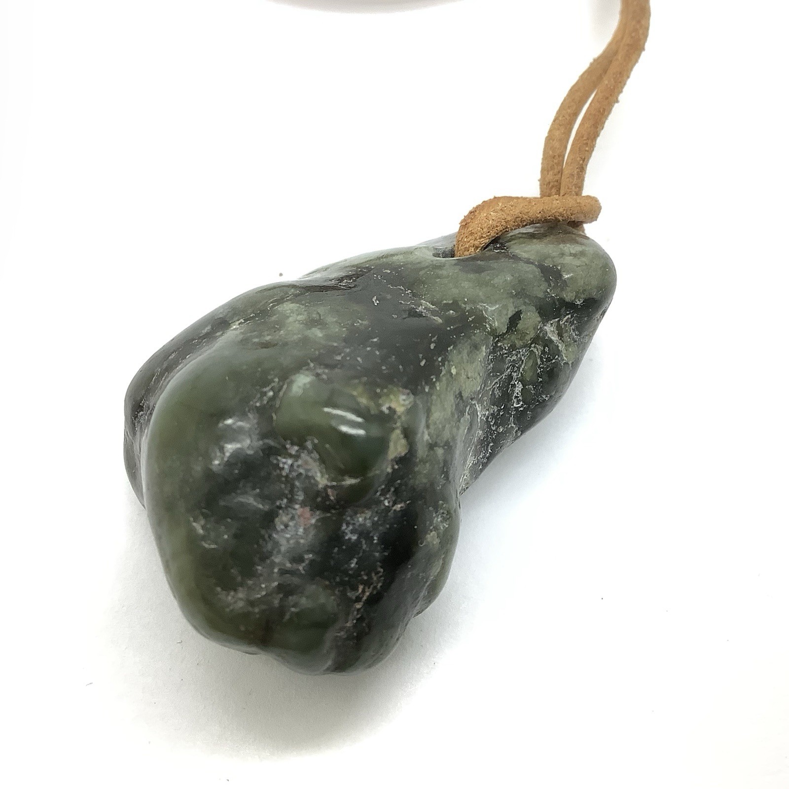 Big Sur Jade Botryoidal Pebble Pendant Green Ocean Nephrite Jade Necklace #291