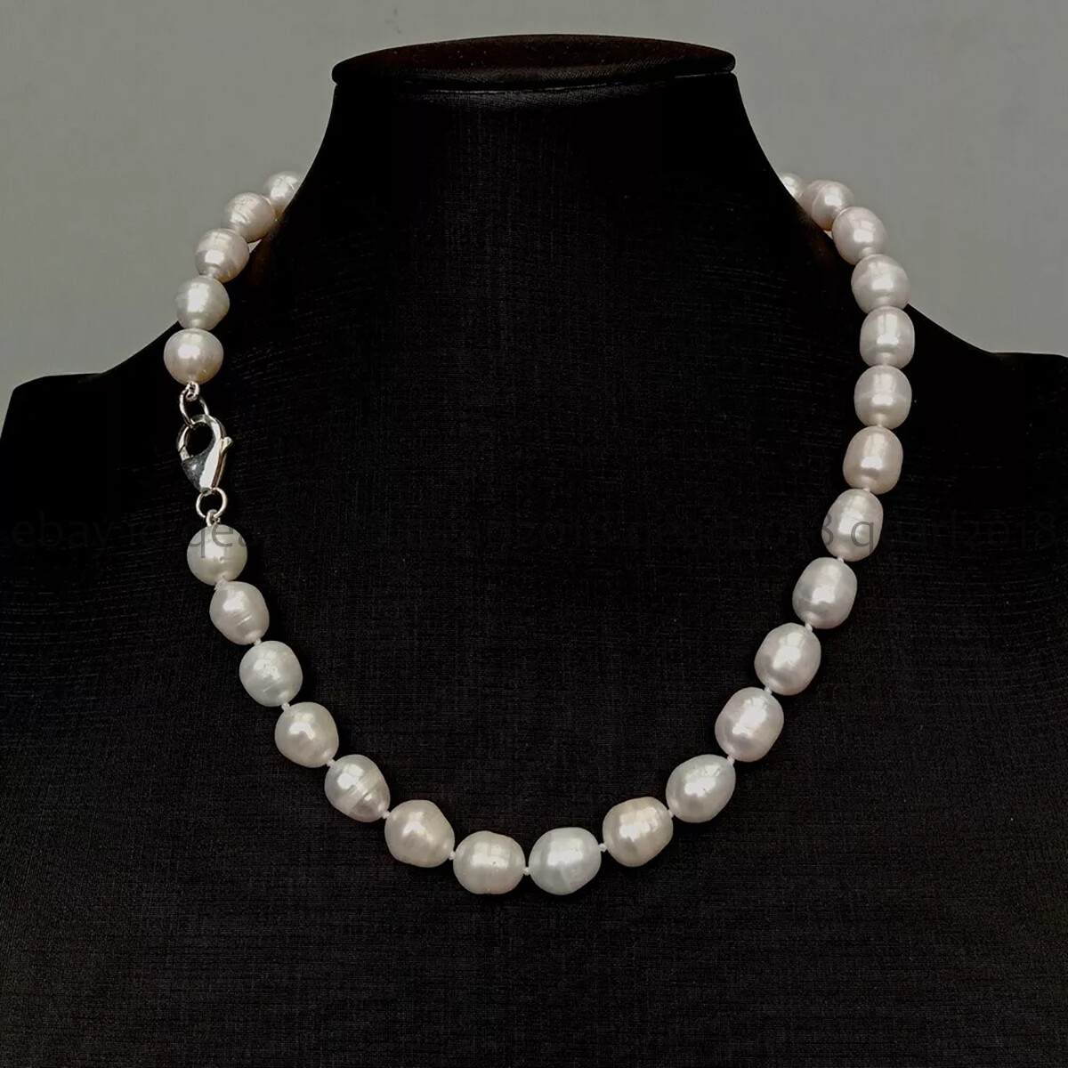 Natural White Black Gray Pink Purple Rice Cultured Pearl Necklace Silver Clasp