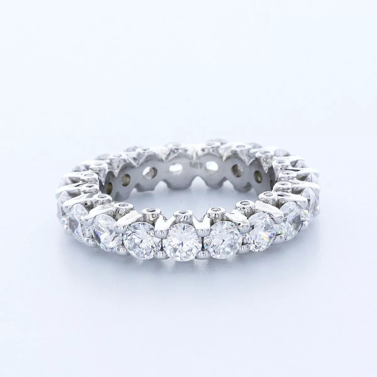 Eternity Wedding Ring 14K Gold Bezel Set 4.50 CT Round Lab-Grown Diamond D VVS1