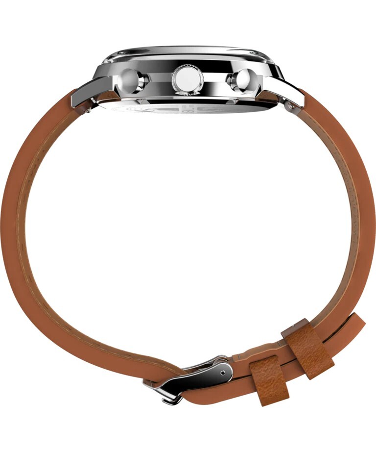 New Timex Marlin Chronograph Tachymeter Racing Leather Strap Watch TW2W99100