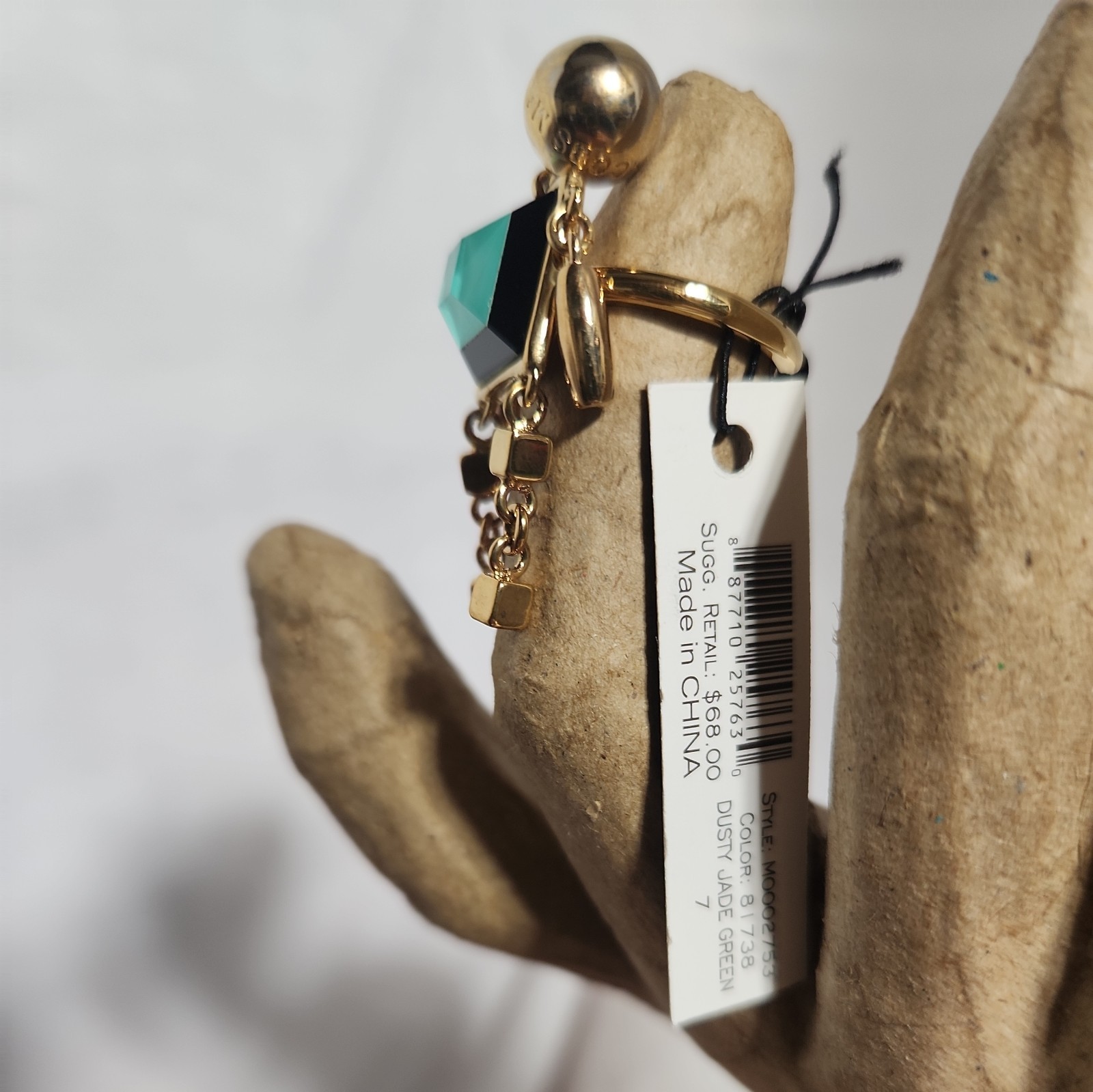 Marc By Marc Jacobs Womens Stacked Figure Block Dusty Jade Green Ring – Size – 7