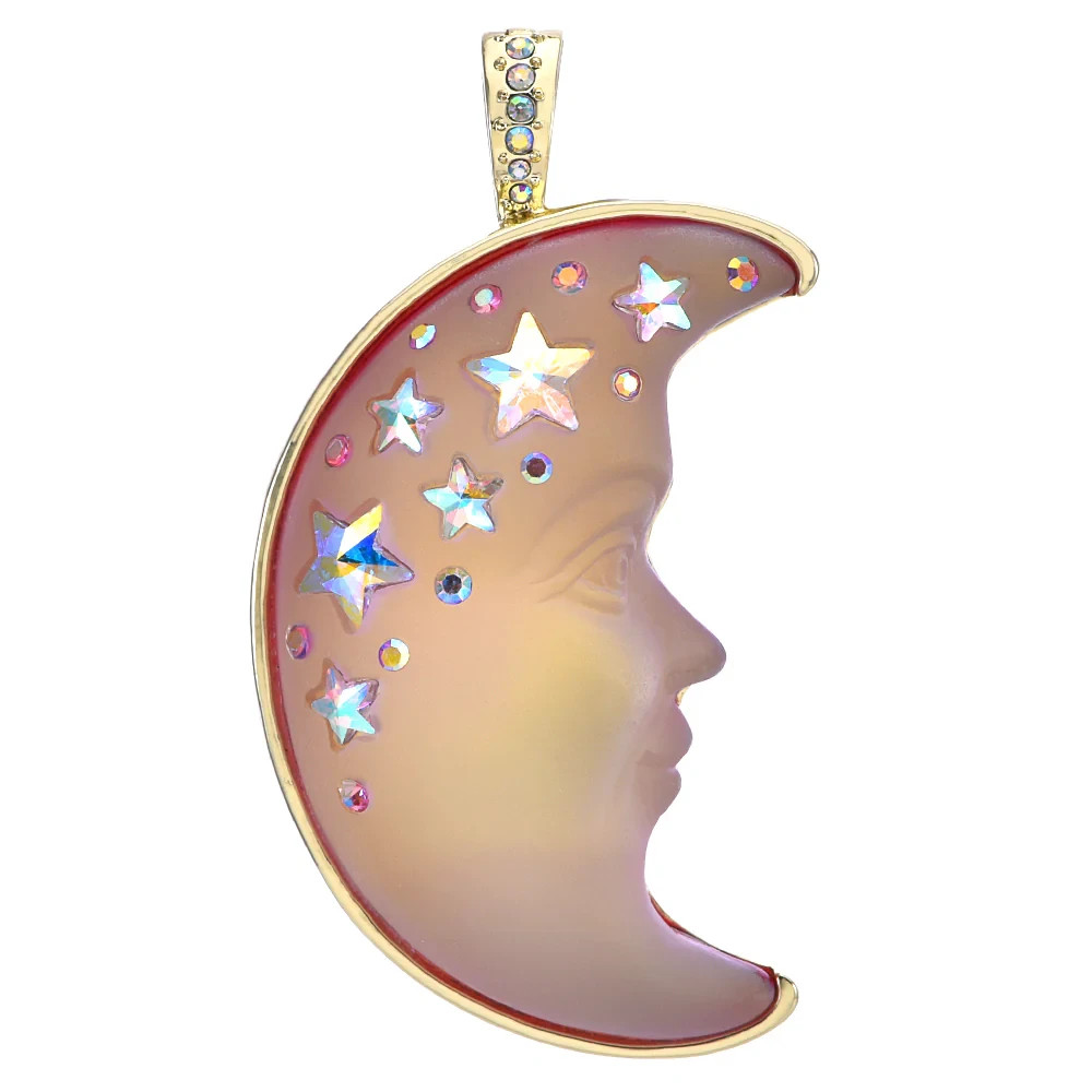 Kirks Folly Venus Mystic Seaview Moon Shadow 50mm Foldover Pendant goldtone