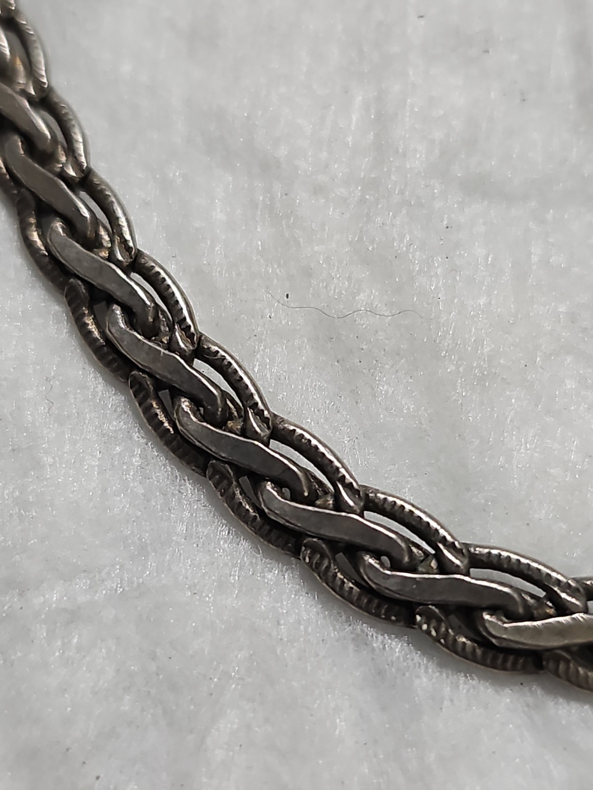 Vintage Italy 925 Sterling Silver Braided Wheat Chain Necklace Heavy 33.9g 20″