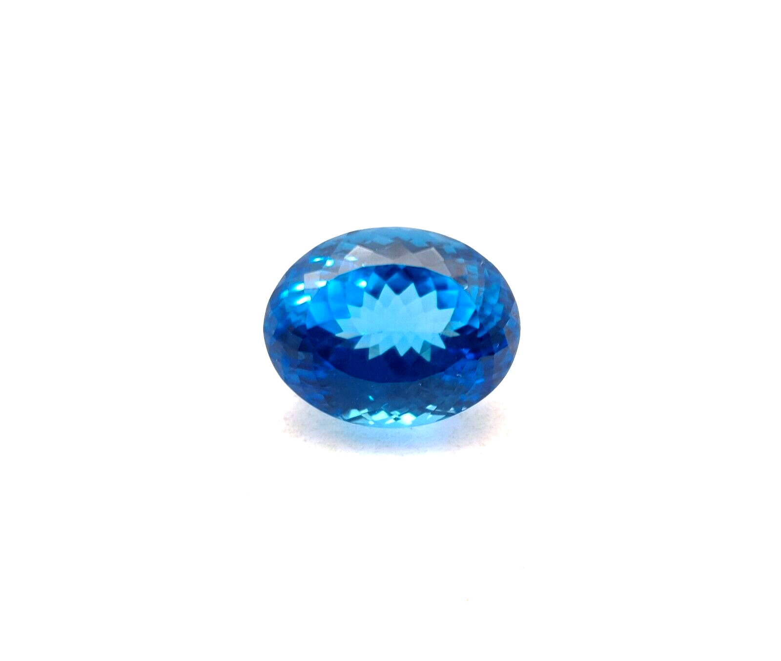 Natural GTL Certified Swiss Blue Topaz Oval Gemstone 13.20×16.50 MM 19.60 CT