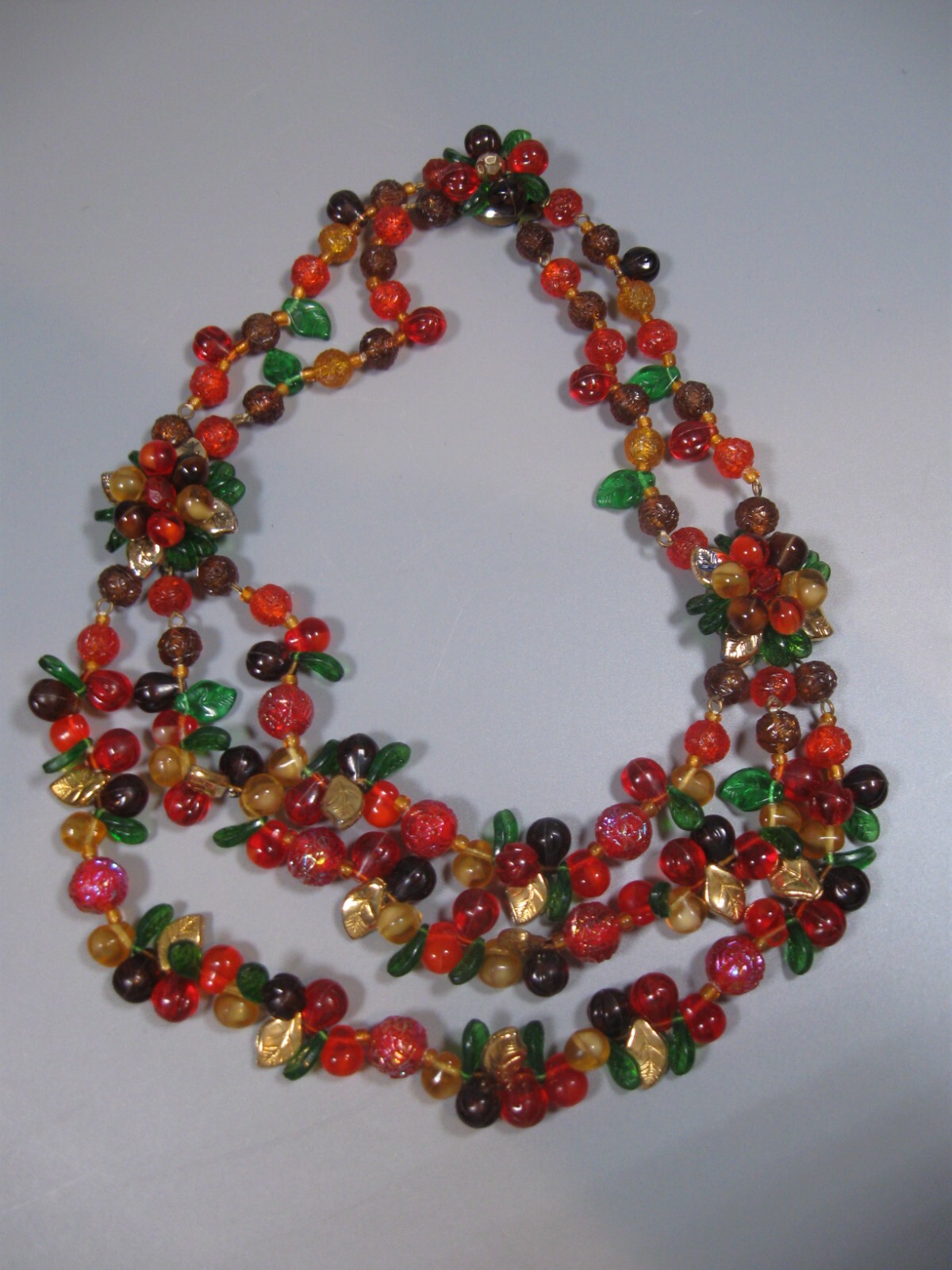 Vintage 3 Strand Necklace Plastic/Resin?