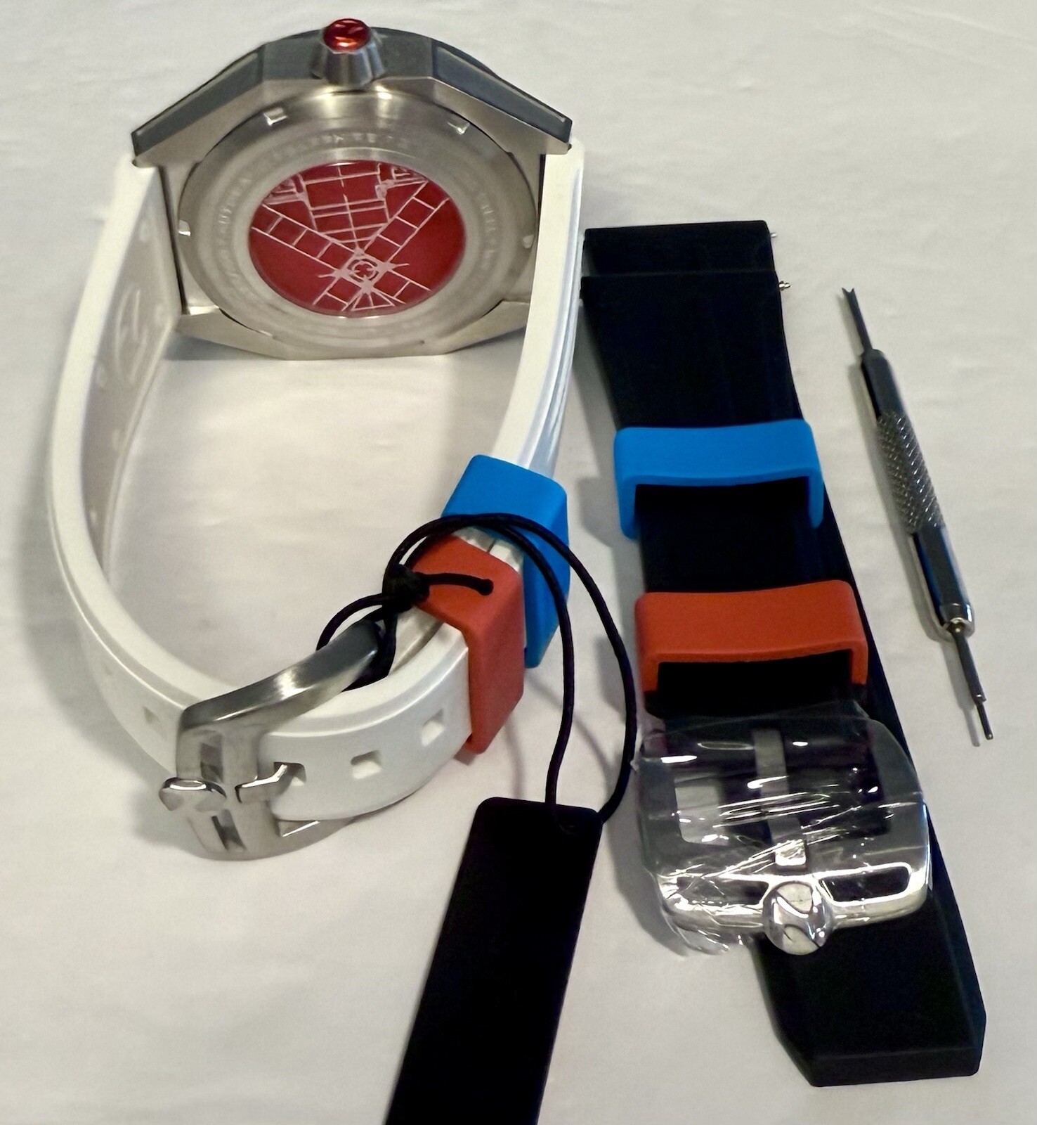 48mm SKYLAB Auto Blue & Red Rotating Satellite Hours LE#033/150 NUBEO Mens Watch