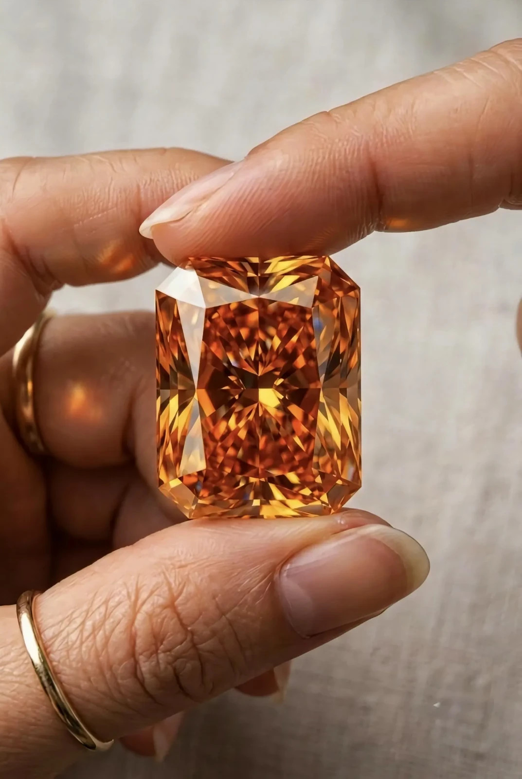2 CT Radiant Cut Orange Color VVS1 Moissanite Diamond D Grade Gemstone 7x9M