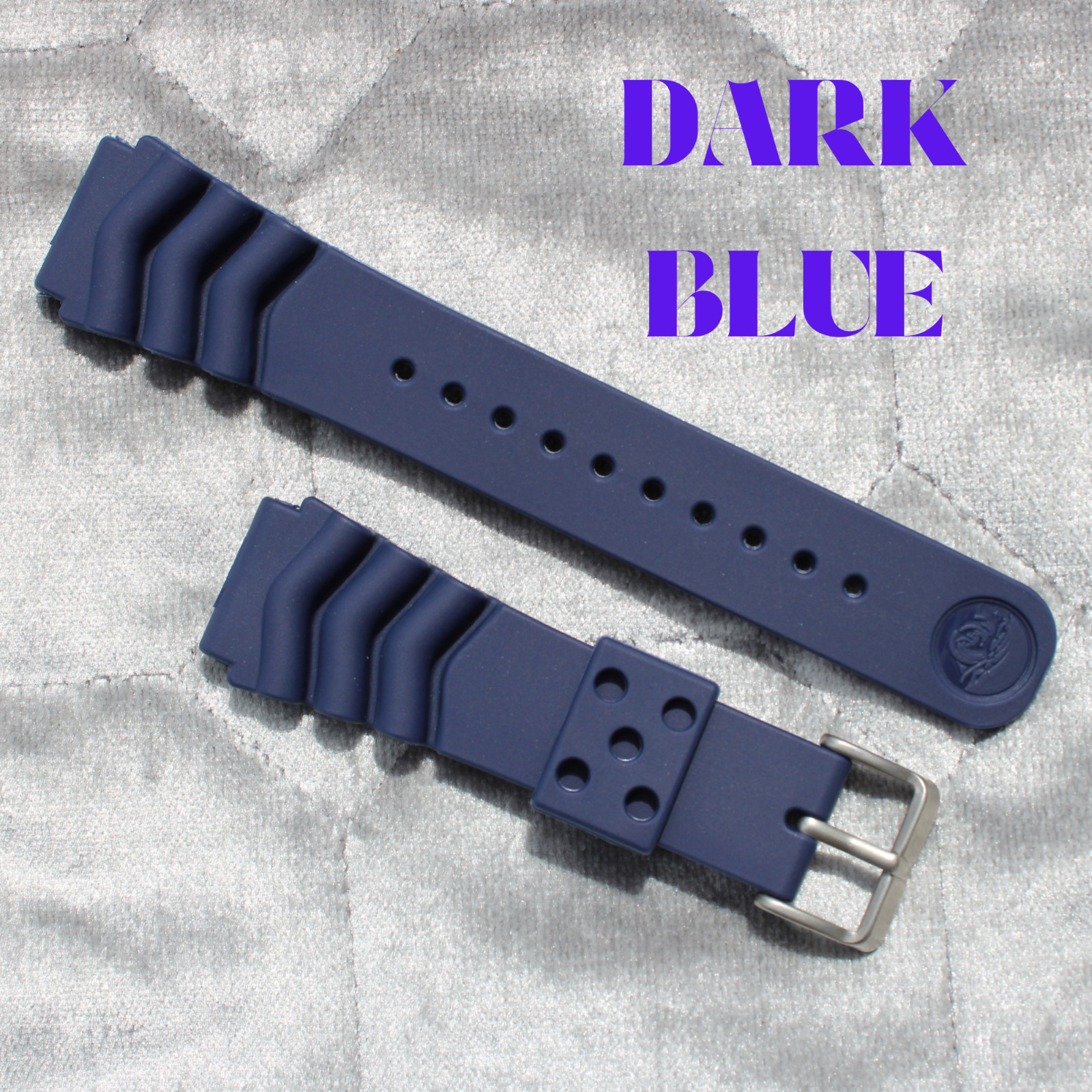 Genuine Seiko Z22 Watch Band Diver SKX171SKX173 18-22mm Black Rubber Curved Vent