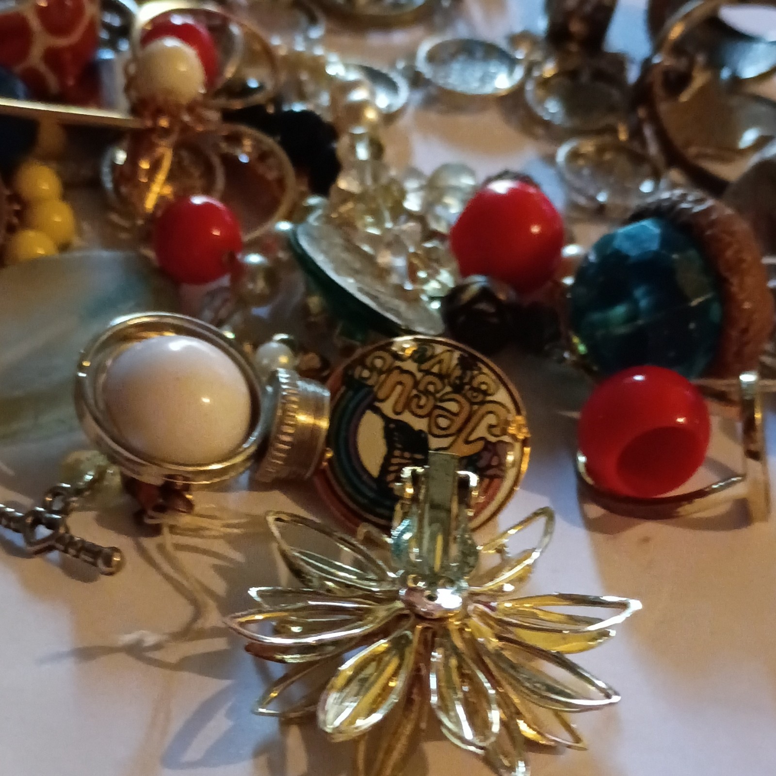 Vintage Mixed Lot Rings Earrings Multicolor Materials crafts and repair pieces
