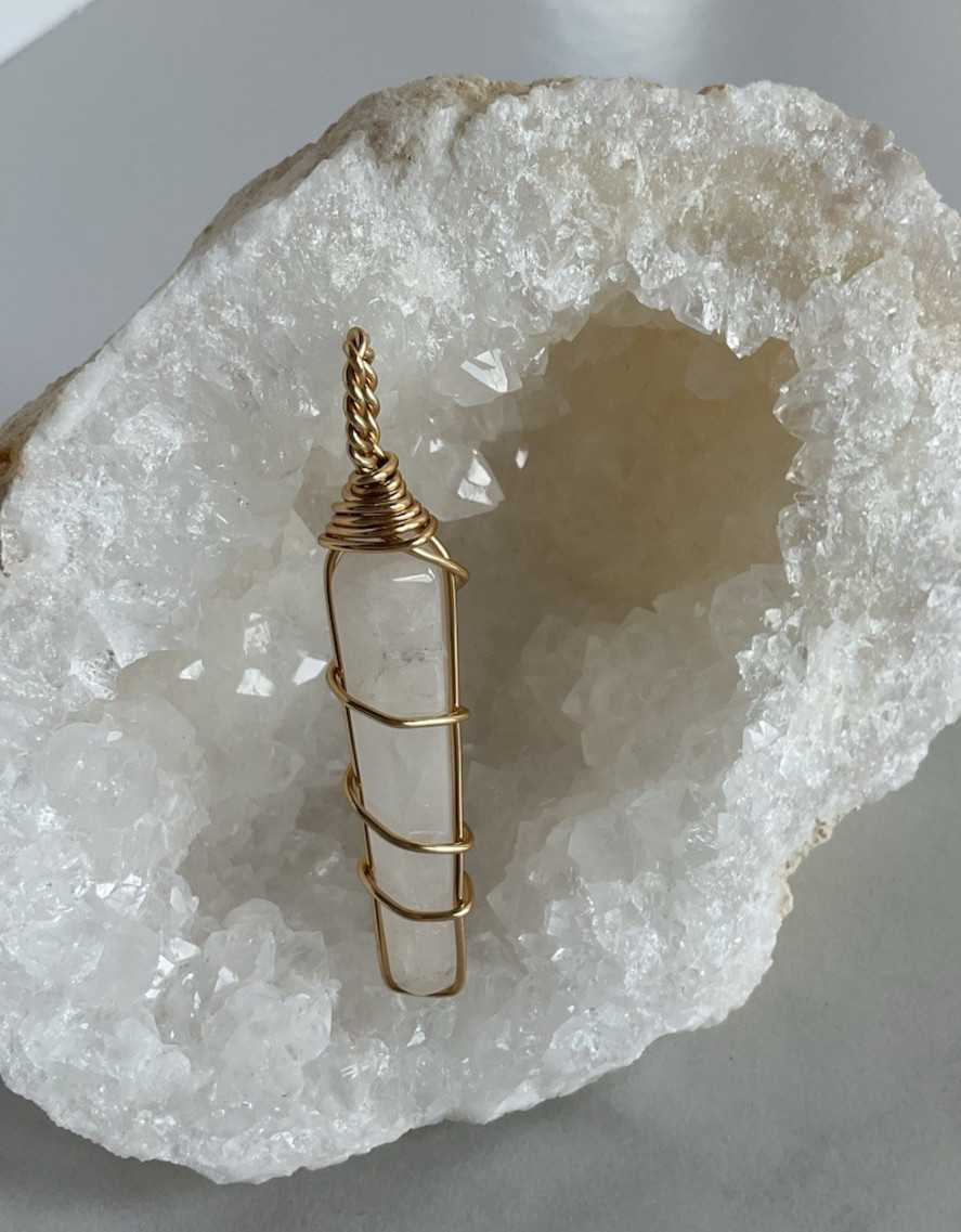 Wire Wrapped Crystal Stone Pendant