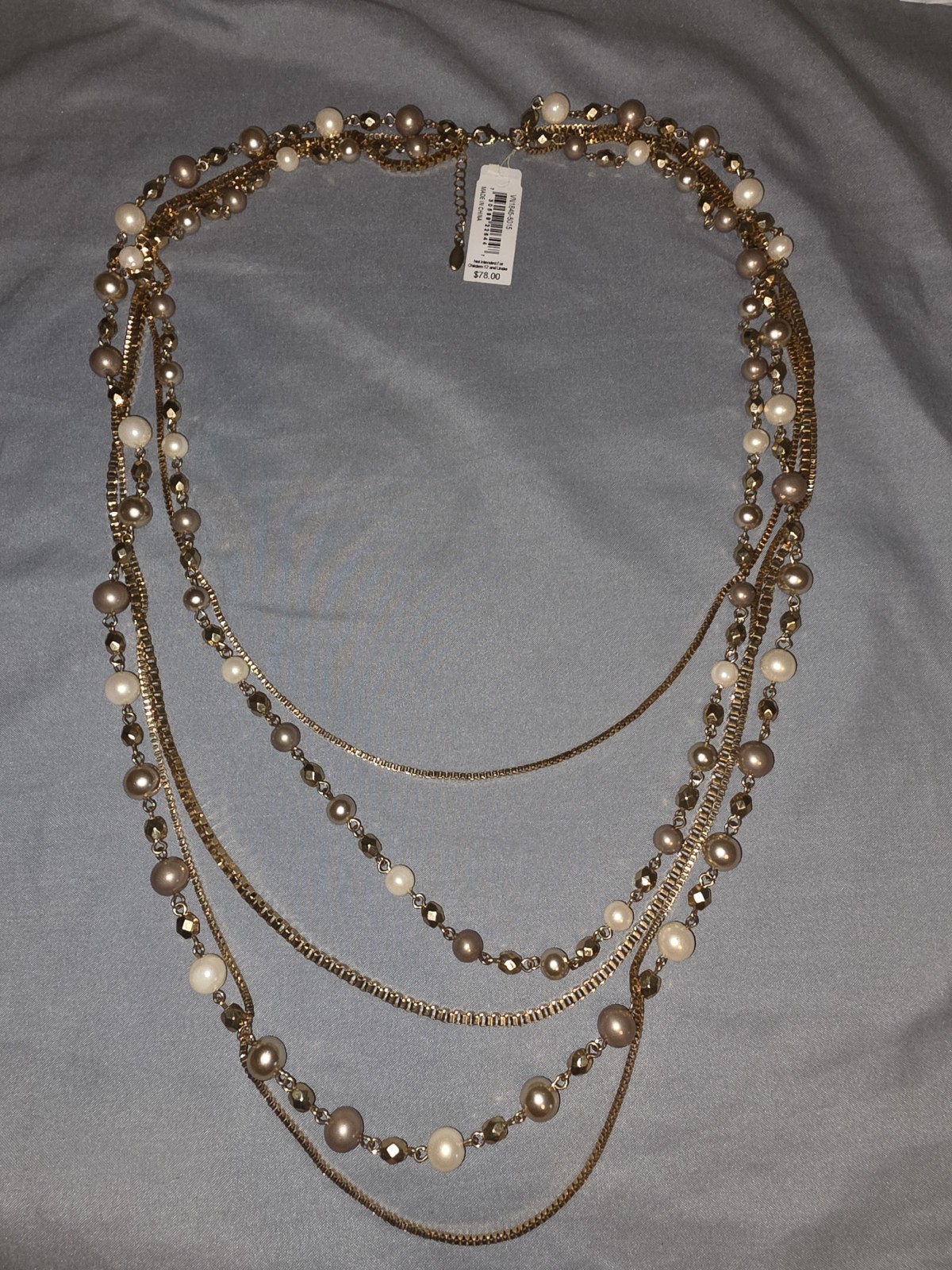 Adrienne Vittadini multi-strand layered statement necklace NWT