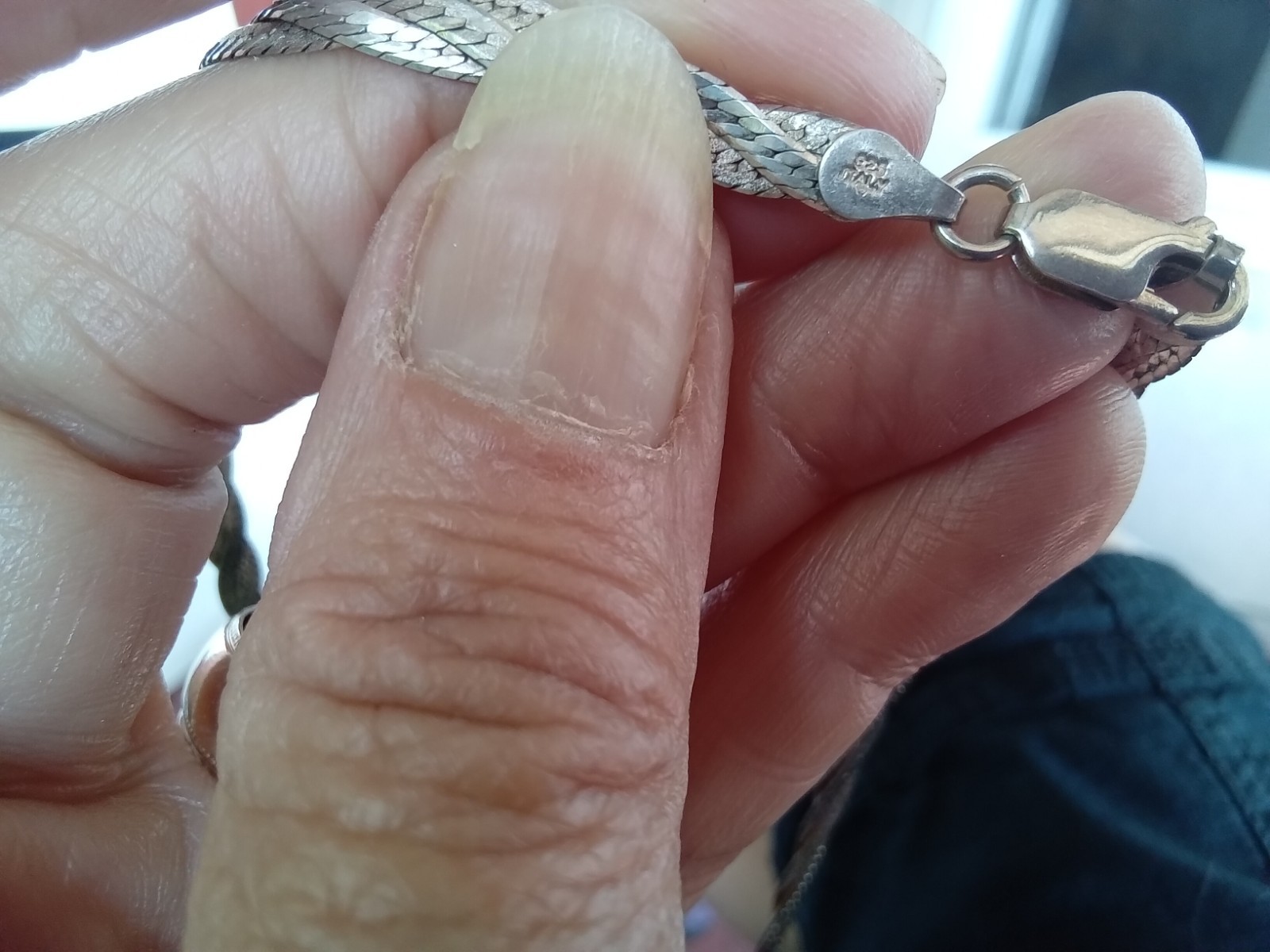 928 STERLING SILVER SERPENTINE BRAIDED STRAND NECKLACE 21 1/2″ LONG LOBSTER