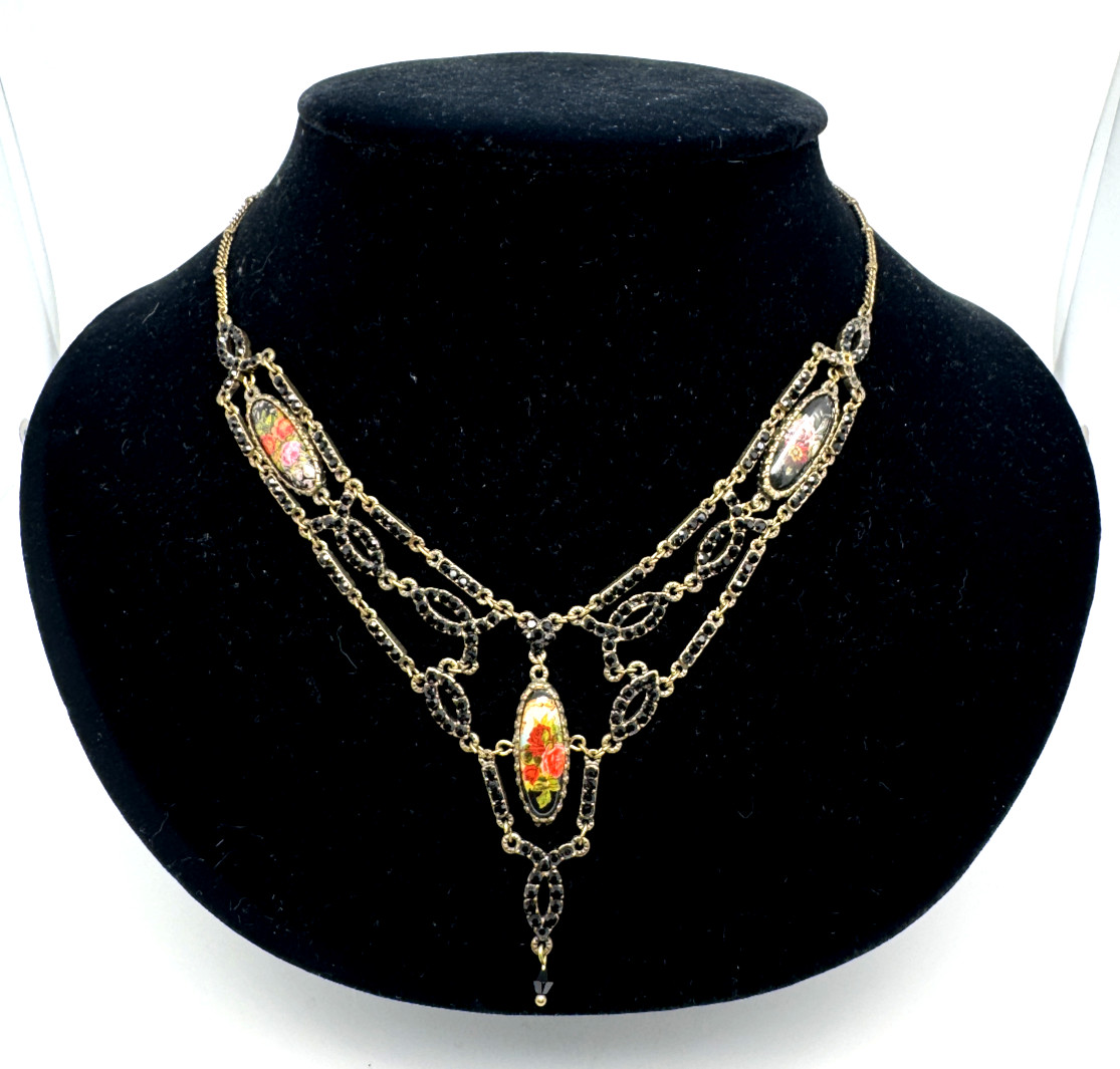 Lovely Delicate Necklace By Michal Negrin With Colorful Crystals #37#