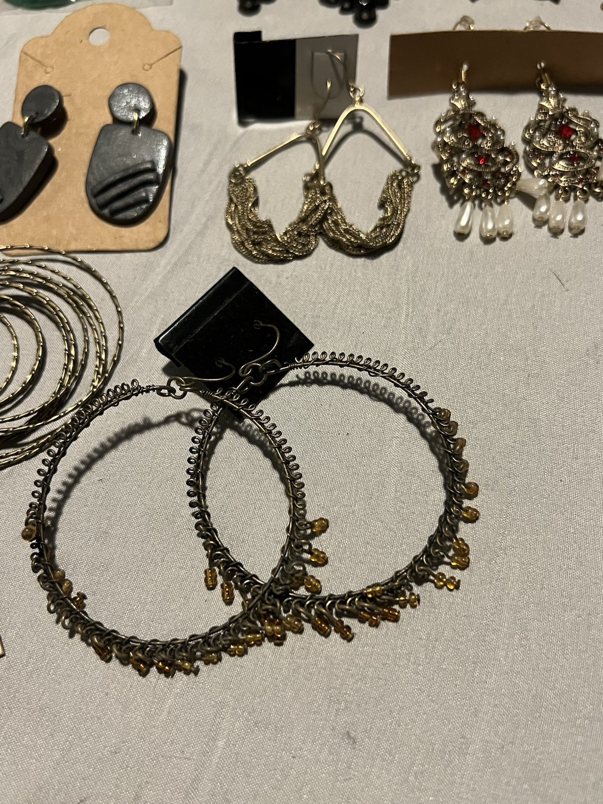 Earring and Ring Lot 1LB 3.6OZ 69 Items New And Used