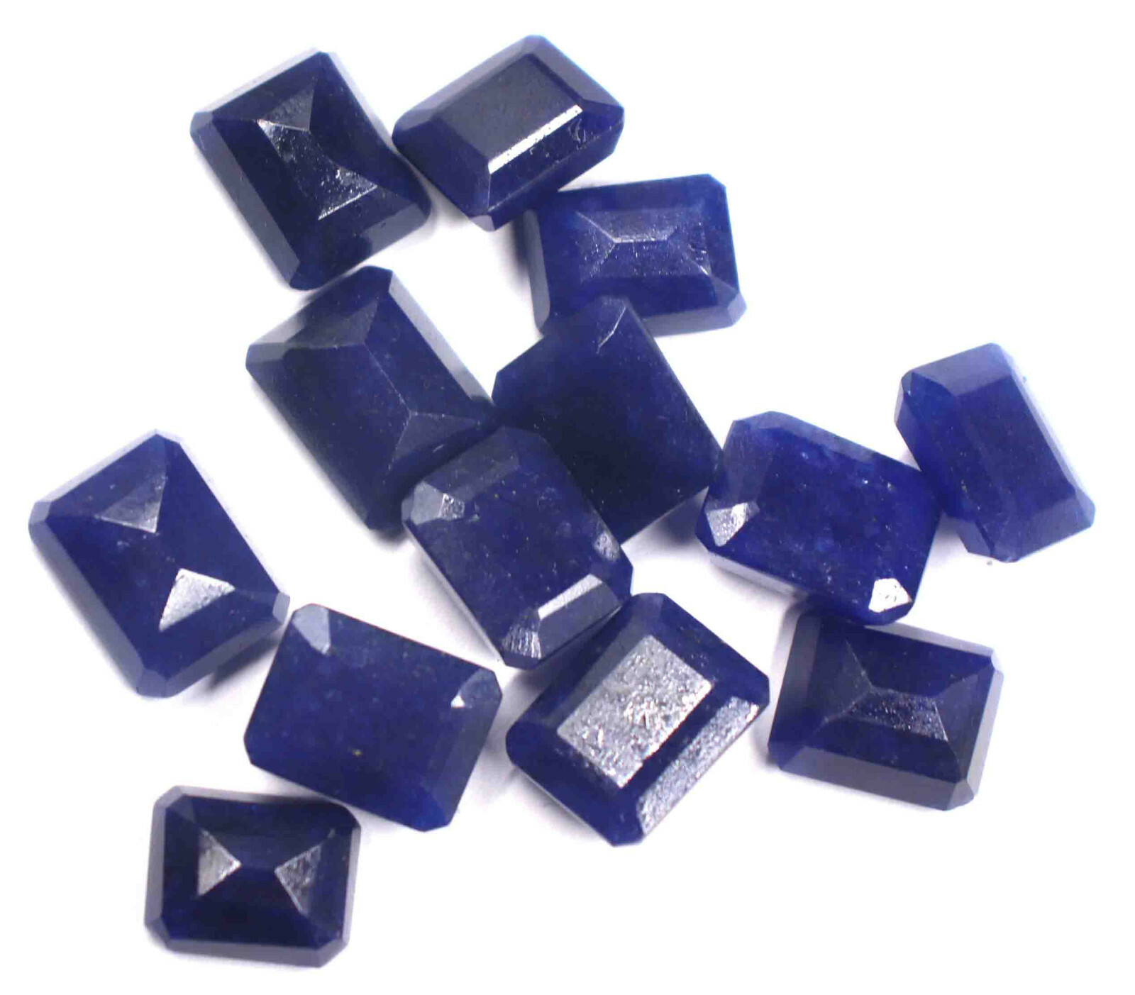 Certified 98–100 Ct Blue Sapphire Emerald Shape Gemstone Lot – Superb Deal “5DOZ