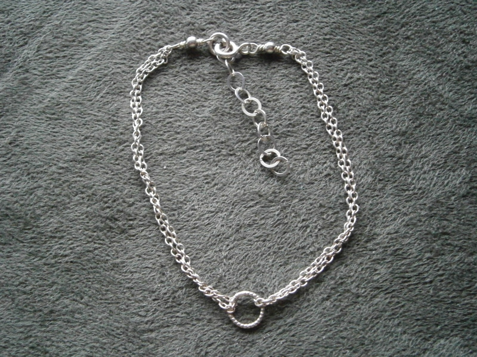 Double Fine Trace Chain Sterling Silver Bracelet ~ 6.6″-7.8″ / 17-20 cm ~ 1.7g
