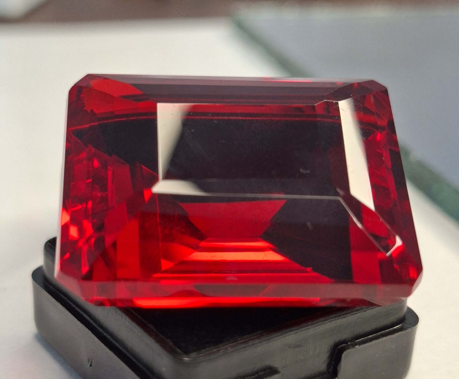 108-110 Ct Red Topaz Emerald Cut Natural Certified Loose Fabulous Gemstone RK893