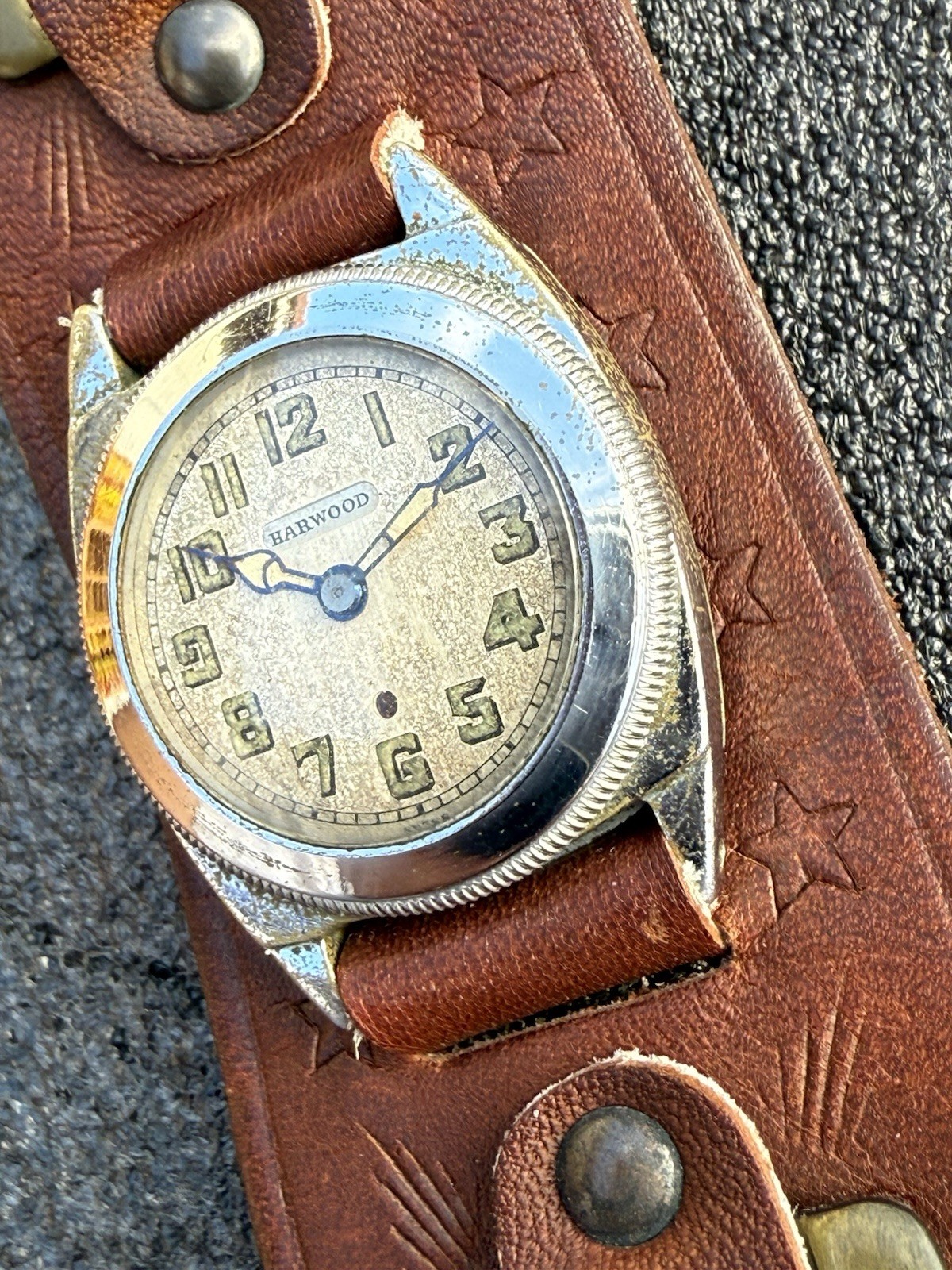 Rare Vintage 1920s Harwood Bumper Automatic 15J 30mm Watch Estate Sale Runs