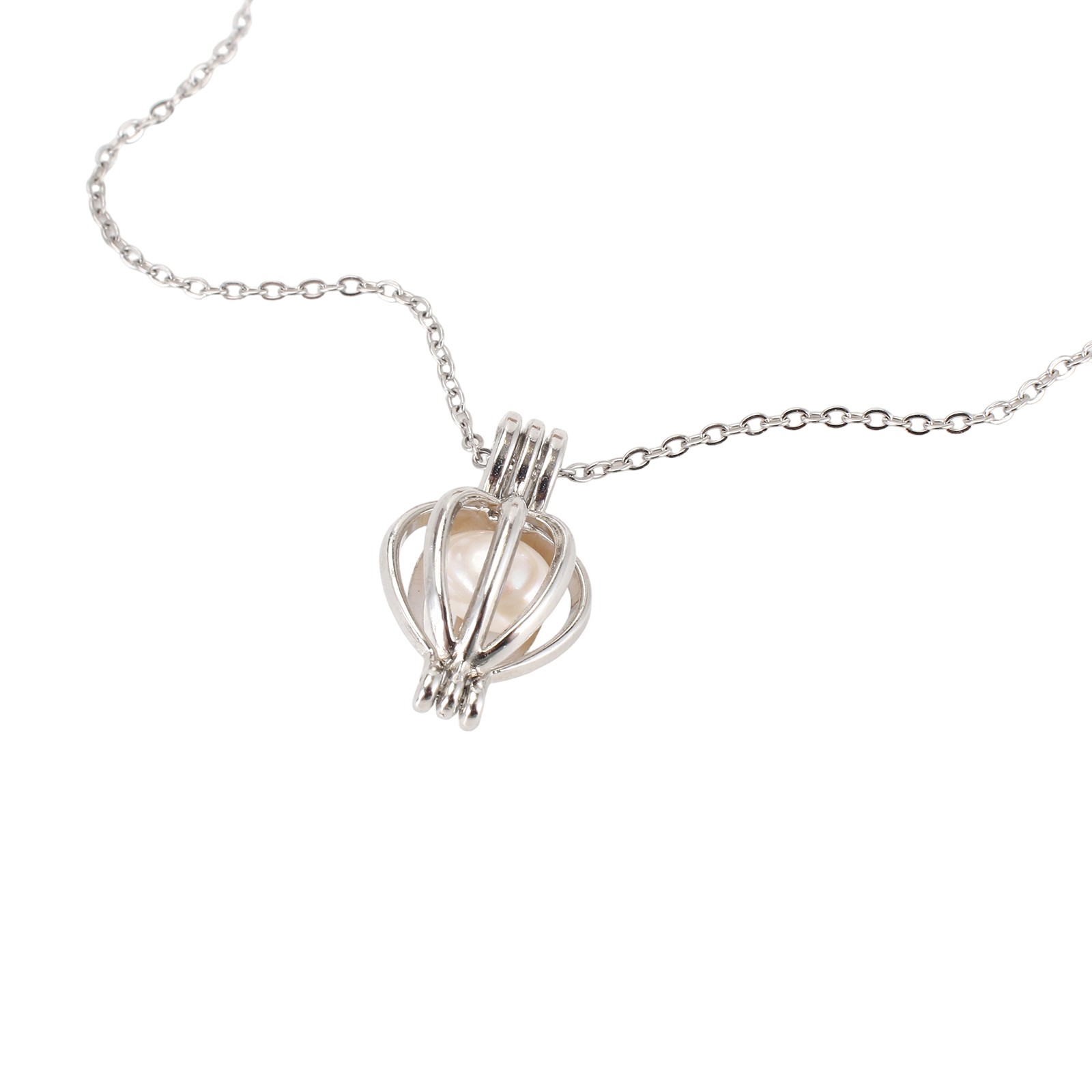 Pearl Clam Necklace With Stainless Steel Chain & Brass Fashion Jewelry For Women