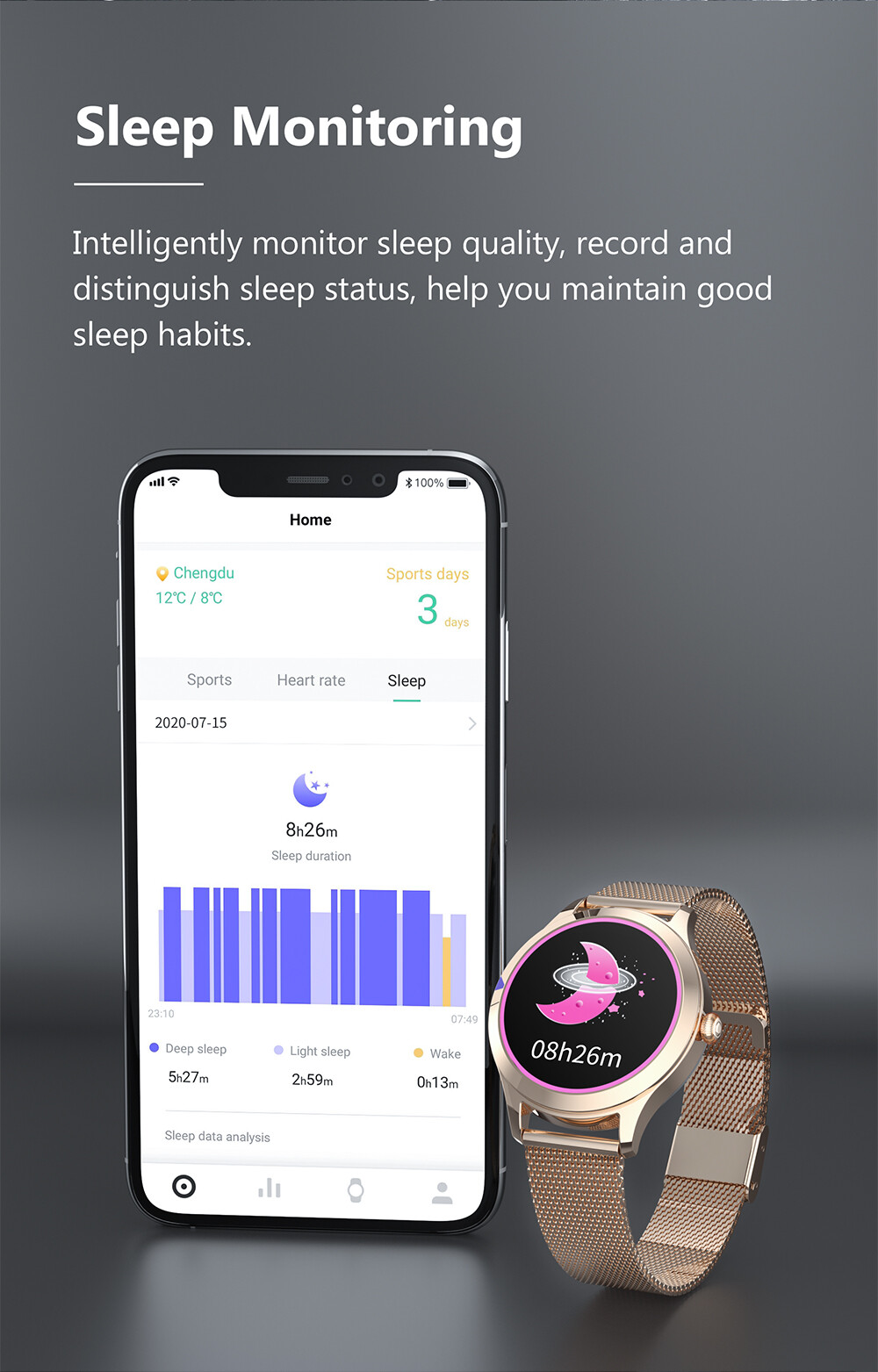 Women Girls Female Bluetooth Smart Watch Fitness Watch Steps Counter Wristwatch
