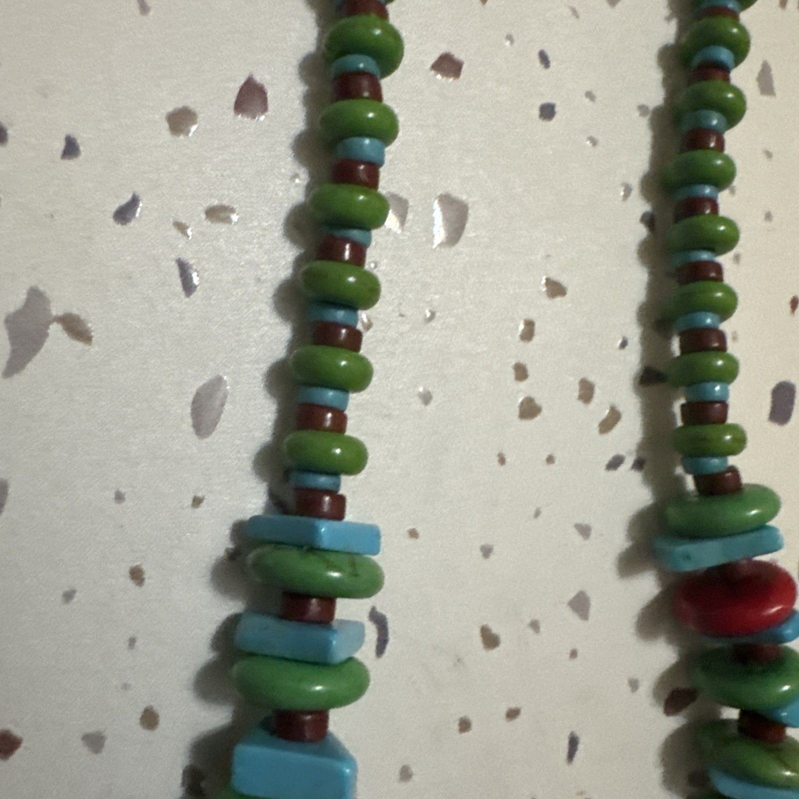 Block Turquoise Magnesite Beaded Necklace