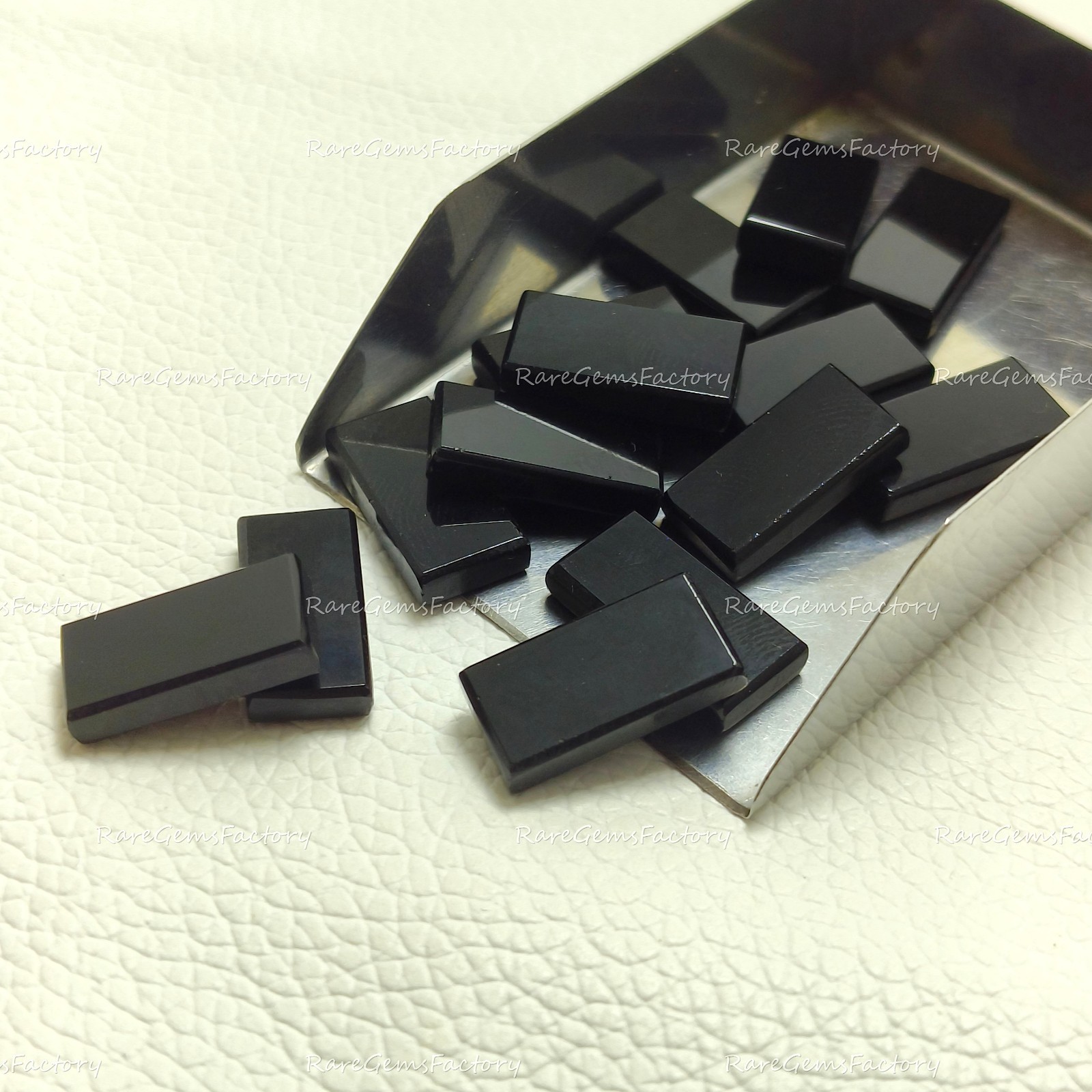 Natural Black Onyx Rectangle Flat Cabochon Smooth Gemstone 6x8mm-18x25mm