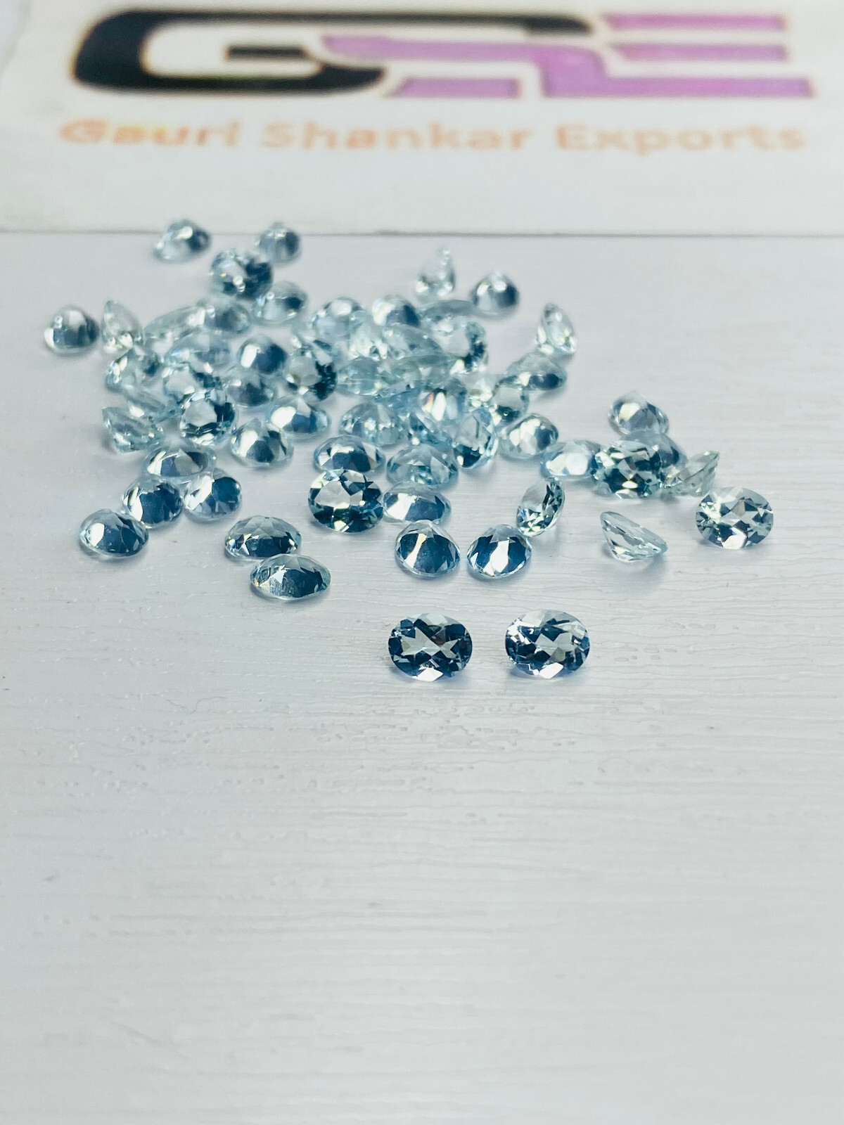 Aquamarine Faceted Oval Cut Loose Gemstone 4×3 mm To 8×6 mm Natural DG