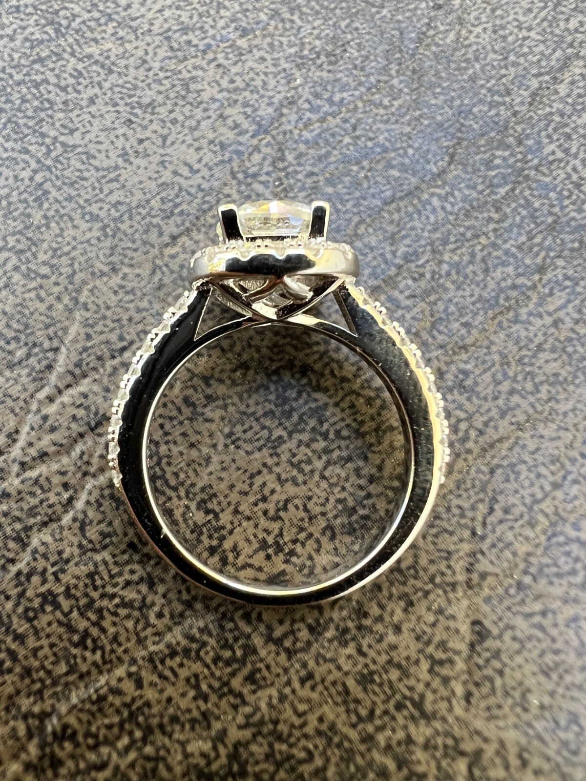 Cushion Cut Moissanite Engagement Promise Ring Passes Diamond Tester 925 Silver