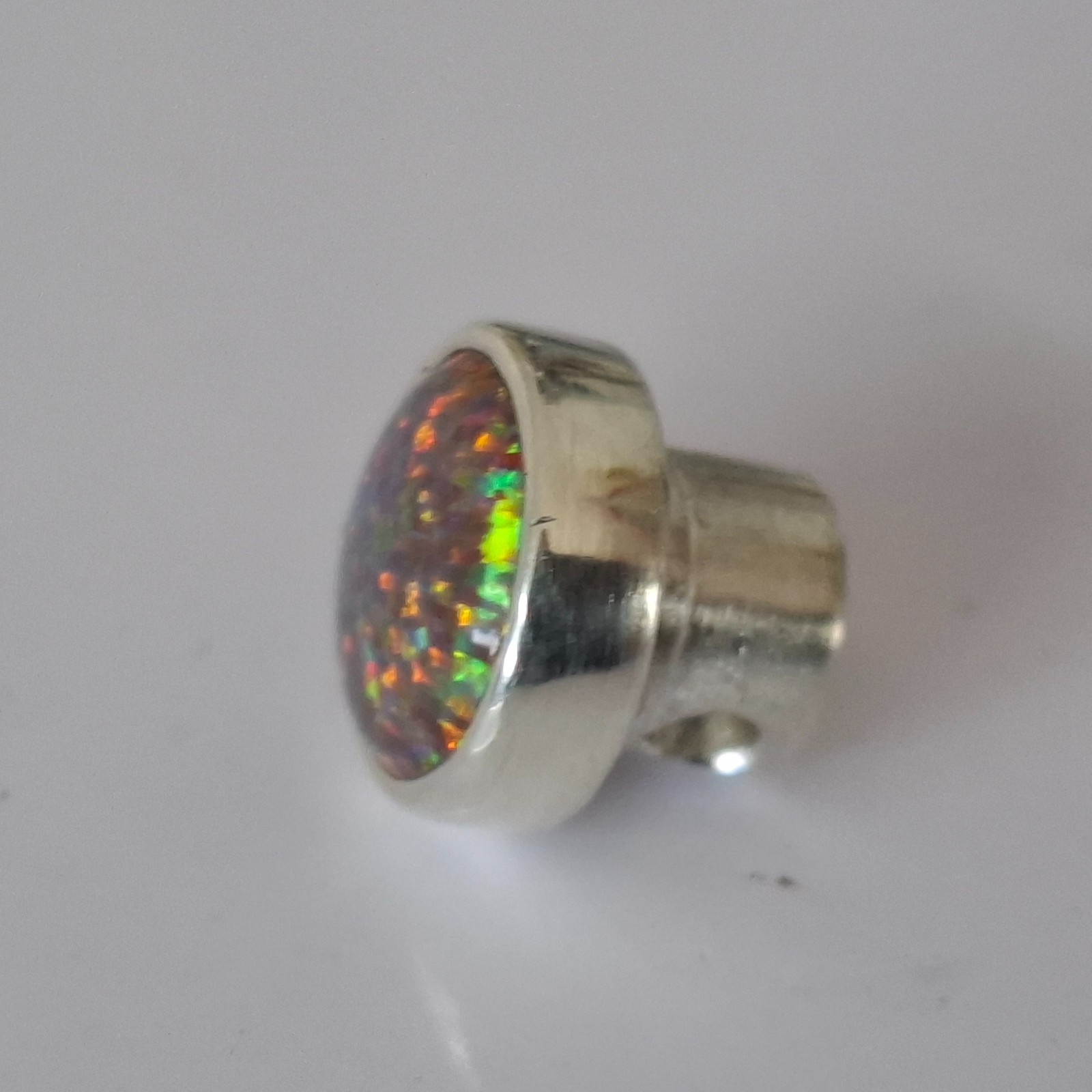 – Beautiful synthetic opal head set in silver for Charlotte 21 –