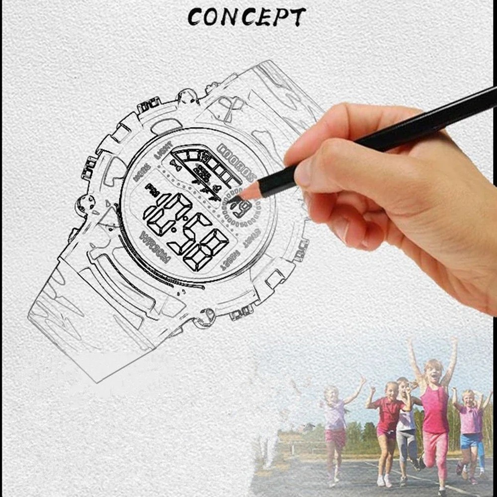 Kids Children Boys Girls Colour Digital Sports LED Wrist Watch Watches UK
