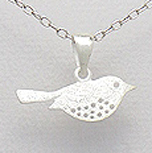 Solid Sterling Silver Bird Pendant Matt Finish Lovebird 1g Gorgeous!