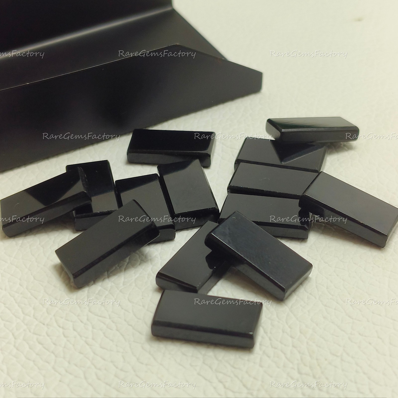 Natural Black Onyx Rectangle Flat Cabochon Smooth Gemstone 6x8mm-18x25mm