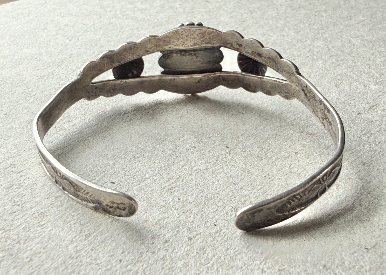 Vintage Fred Harvey Era Silver Turquoise Childs Bracelet