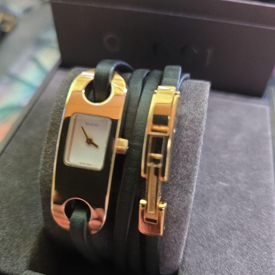 Gucci 6100.L Gold Bracelet Watch Quartz Ladies Rare Japan 0713911