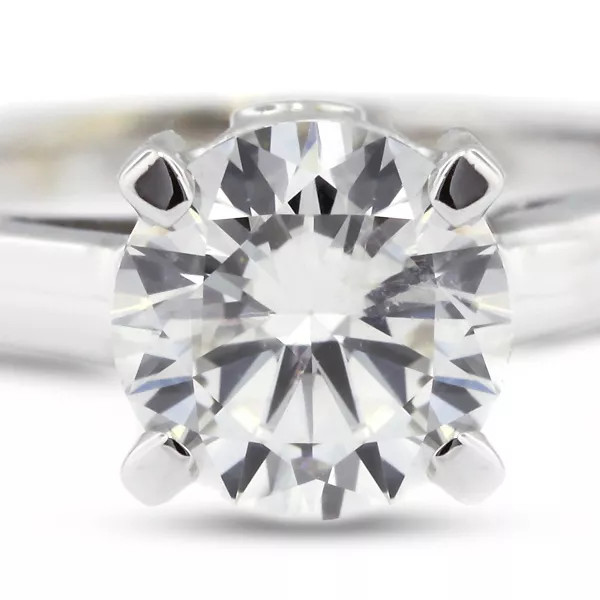 Engagement Ring 14K White Gold Classic 1.79 Carat Round Lab-Grown Diamond G SI1
