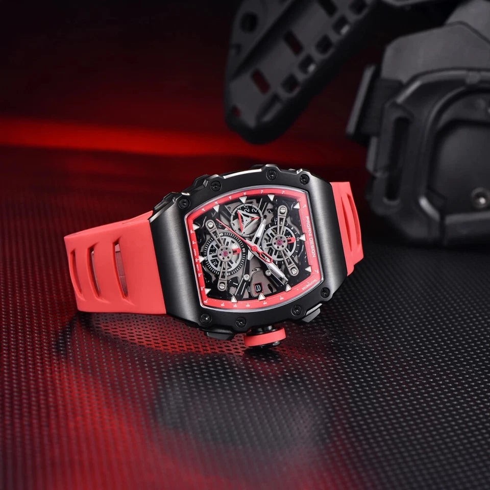 Pagani Design PD-YS011 Black on Black Chronograph Rubber Automatic Men’s Watch