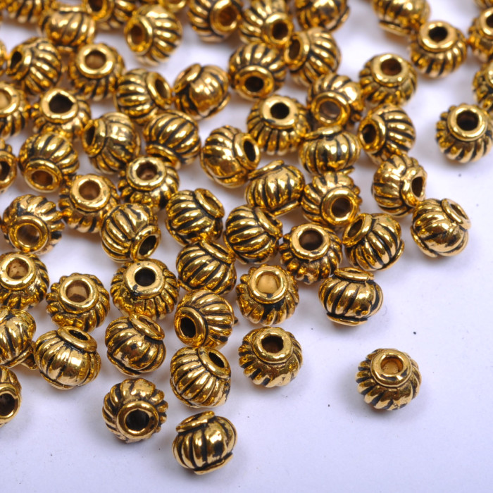 200PCS silver, gold and bronze hanging ornaments bulk spacing beads 5x4mm M276