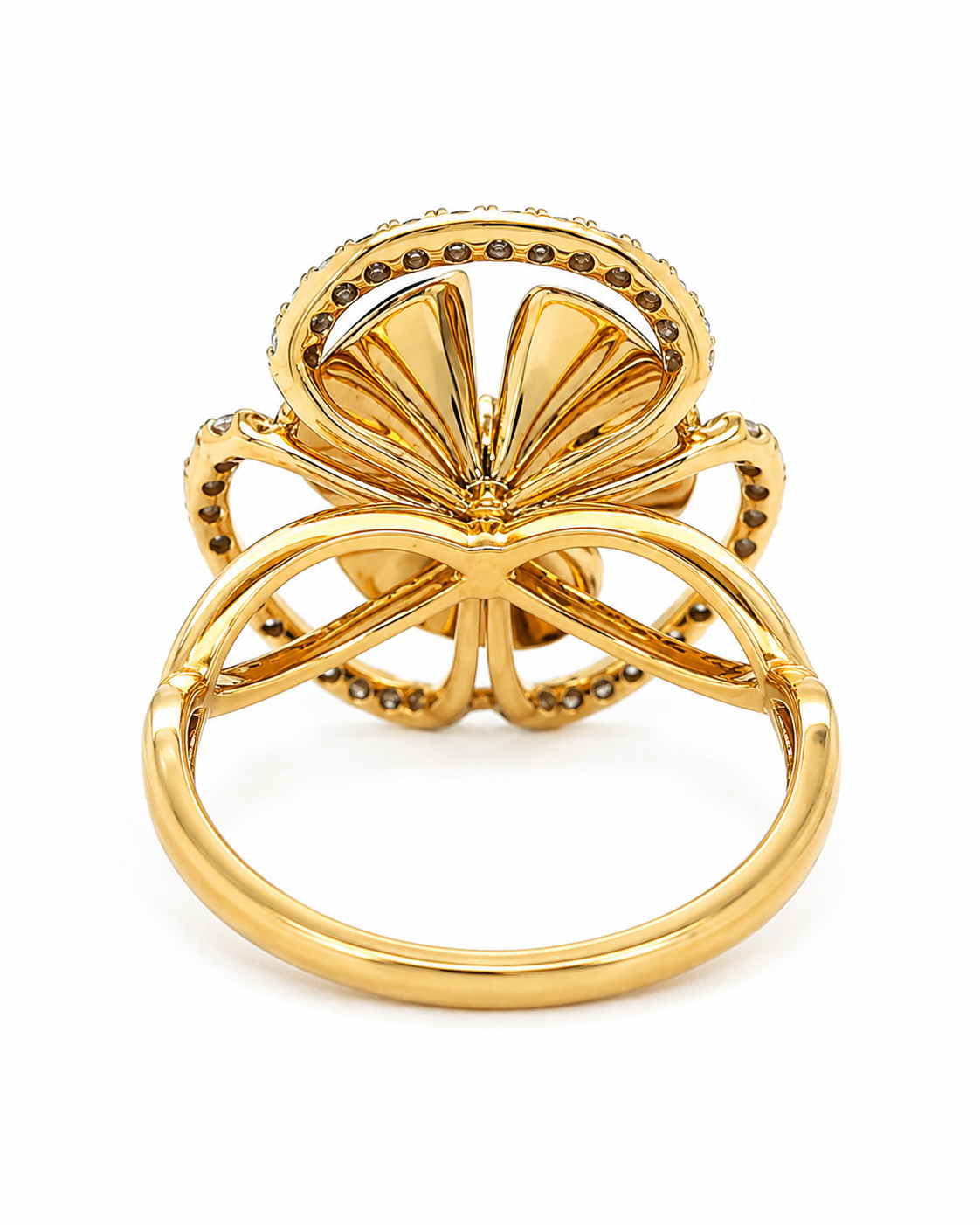 Natural Diamond Flora Ring – 14KT Yellow Gold Heirloom Jewelry