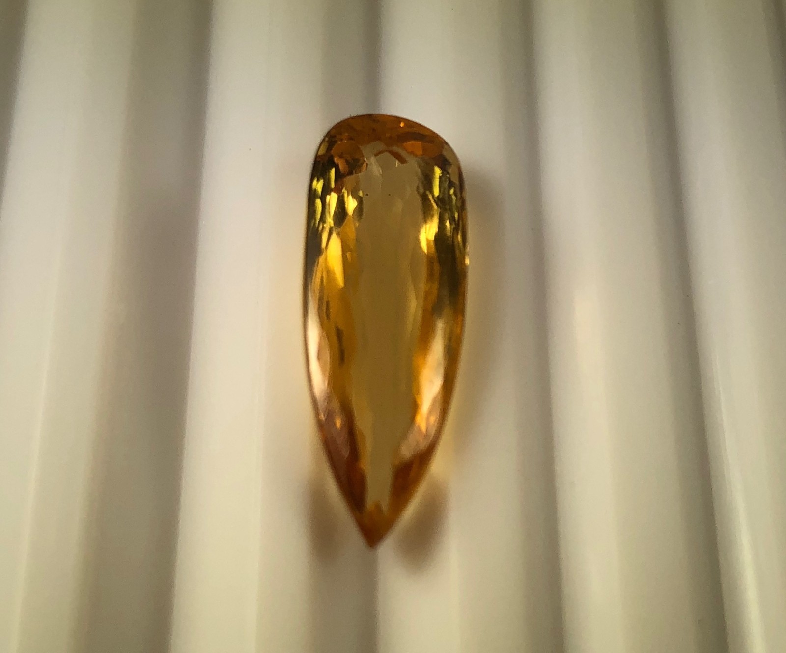 Imperial Topaz 7.43 Ct Clarity IF Pear Cut Natural Golden Brazil I051