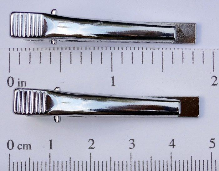 100 TIE BAR Findings SILVER Flat Surface 1.7″ L x .22″ W Strong CLIP 43mmx2.6mm